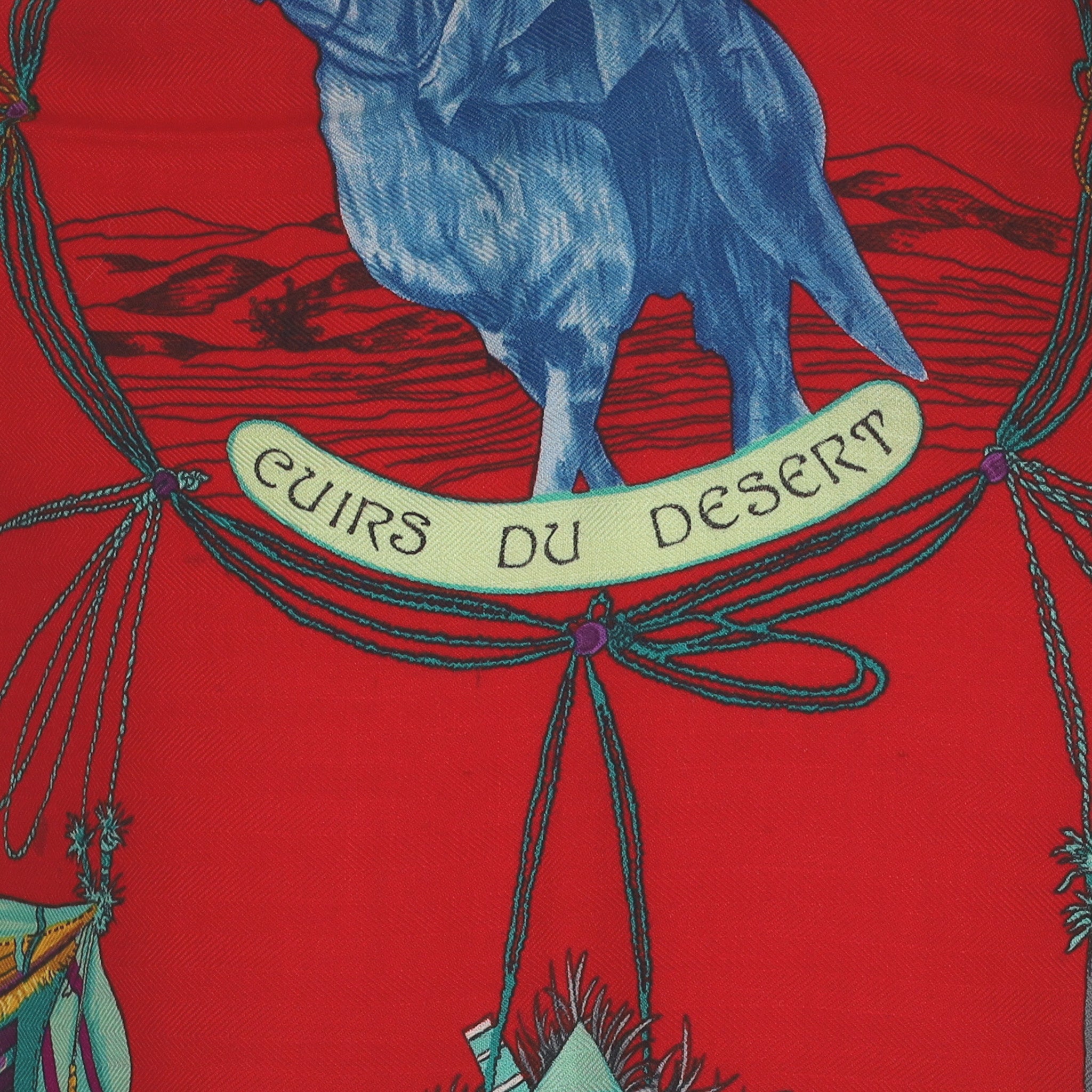 Boxed Hermès Cuirs du Desert Cashmere Silk Scarf