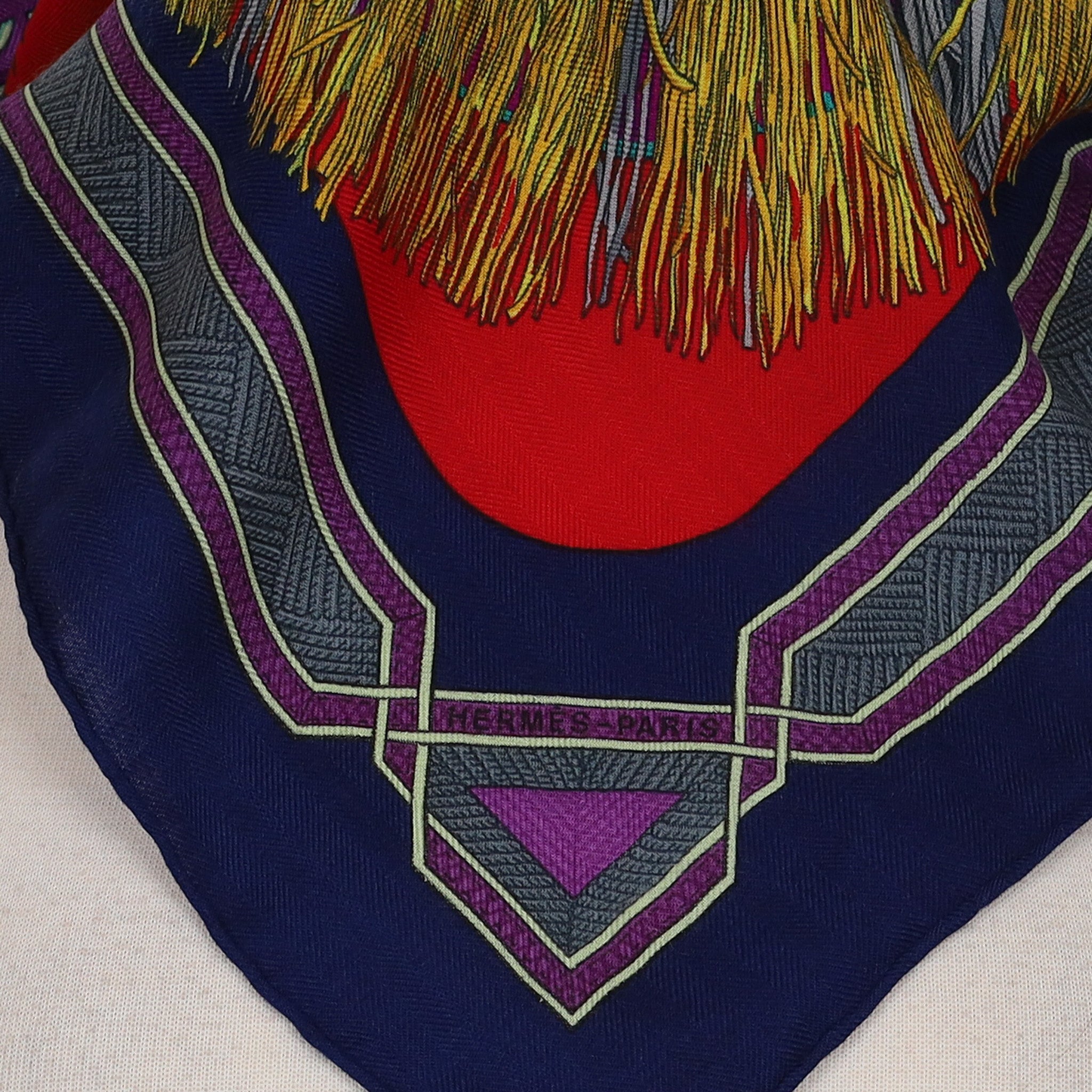 Boxed Hermès Cuirs du Desert Cashmere Silk Scarf