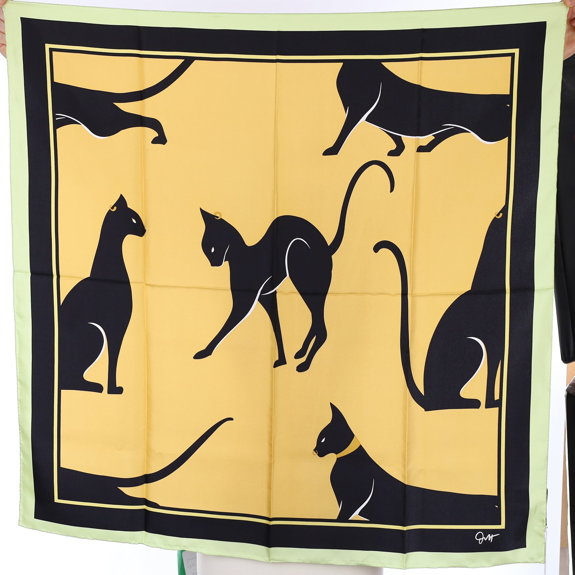 Brand New Boxed Olivia von Halle Cat Silk Scarf