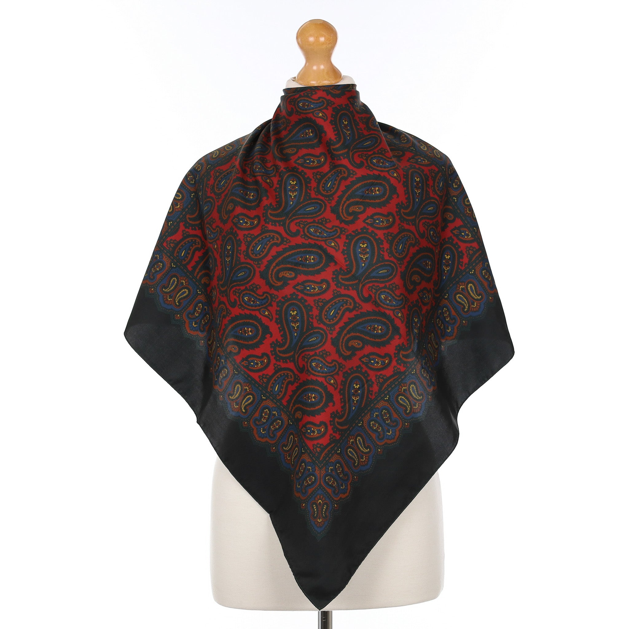 Black Paisley Silk Scarf