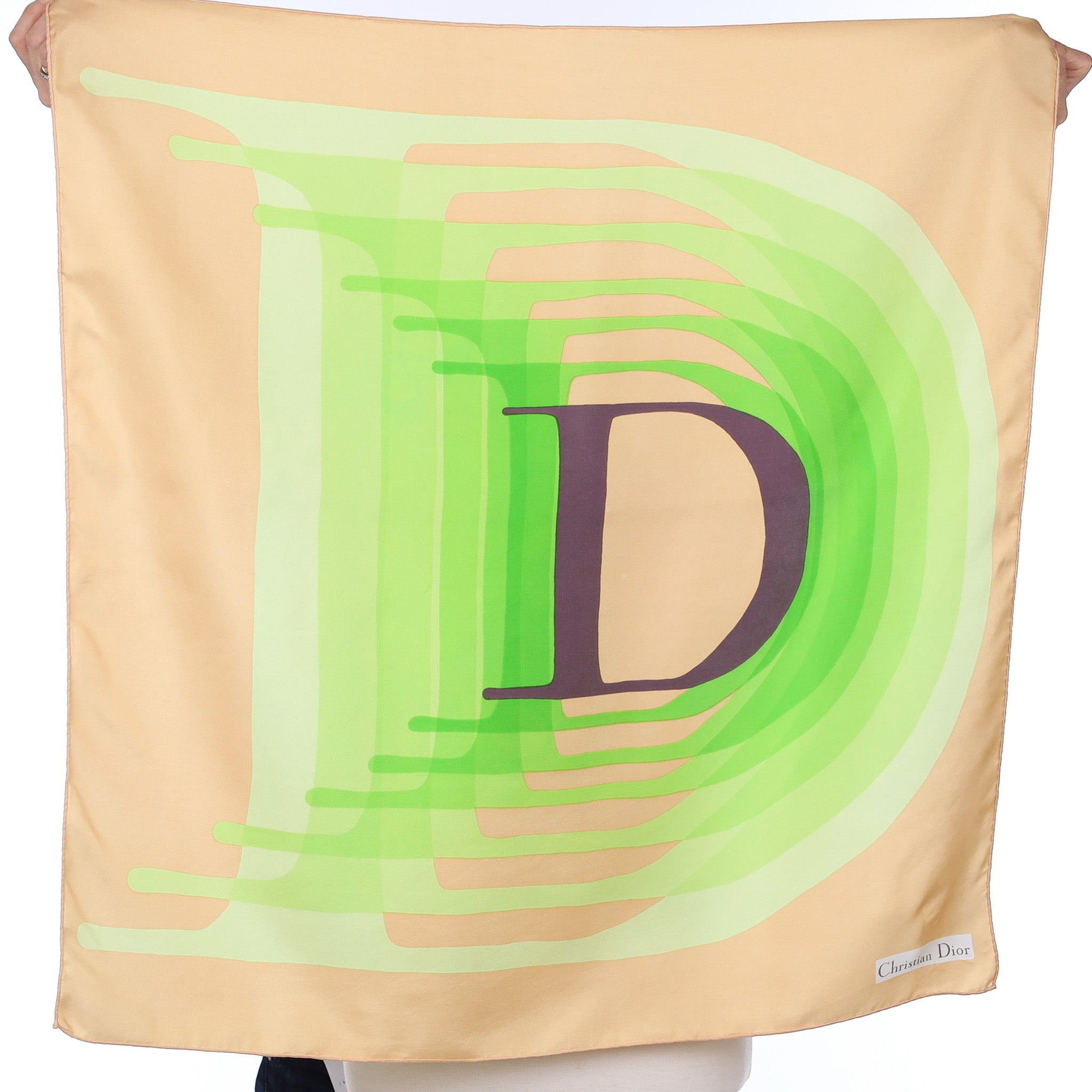 Christian Dior D Design Vintage Silk Scarf