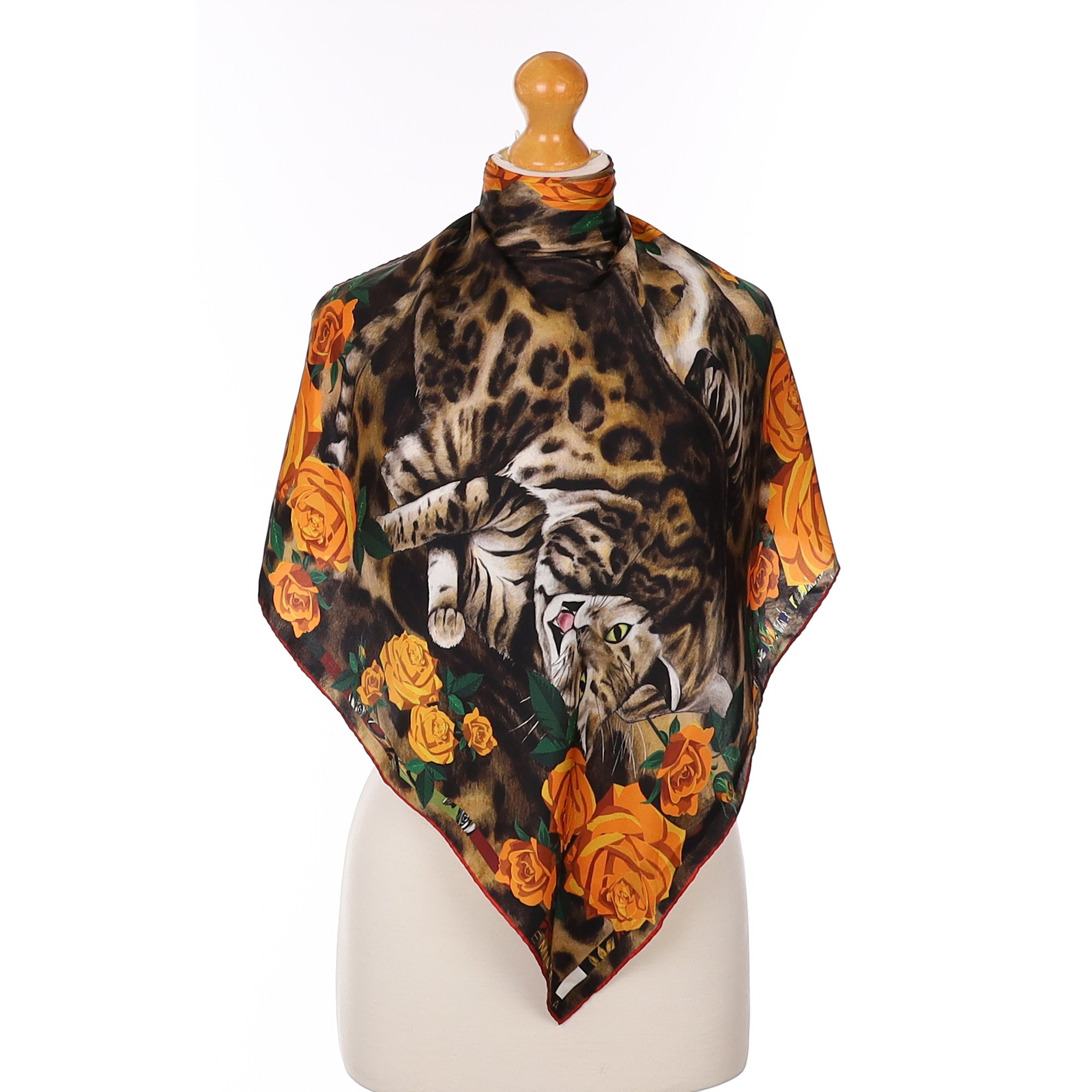 Wild Cat Design Silk Scarf