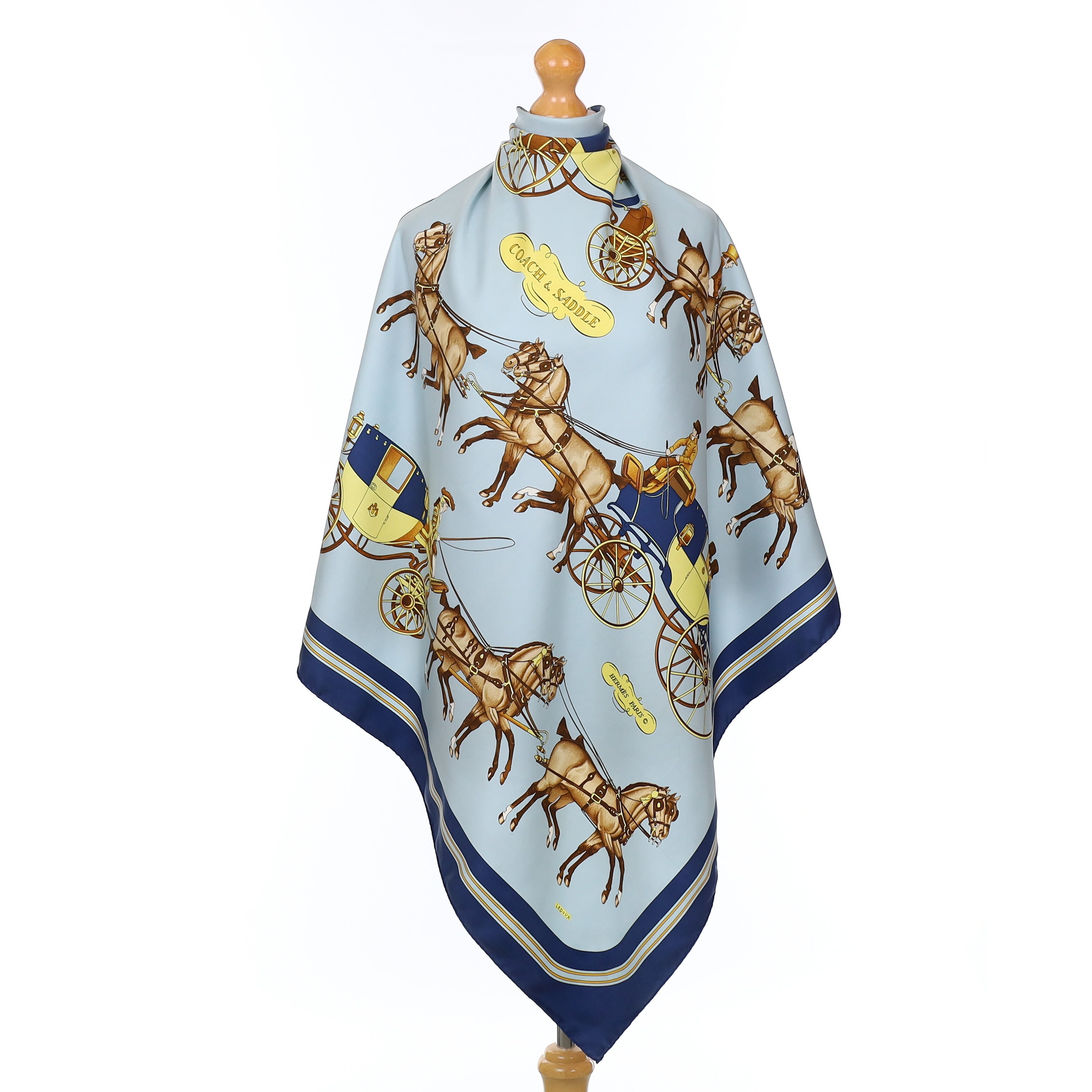 Hermès Coach & Saddle Silk Scarf Quite Rare