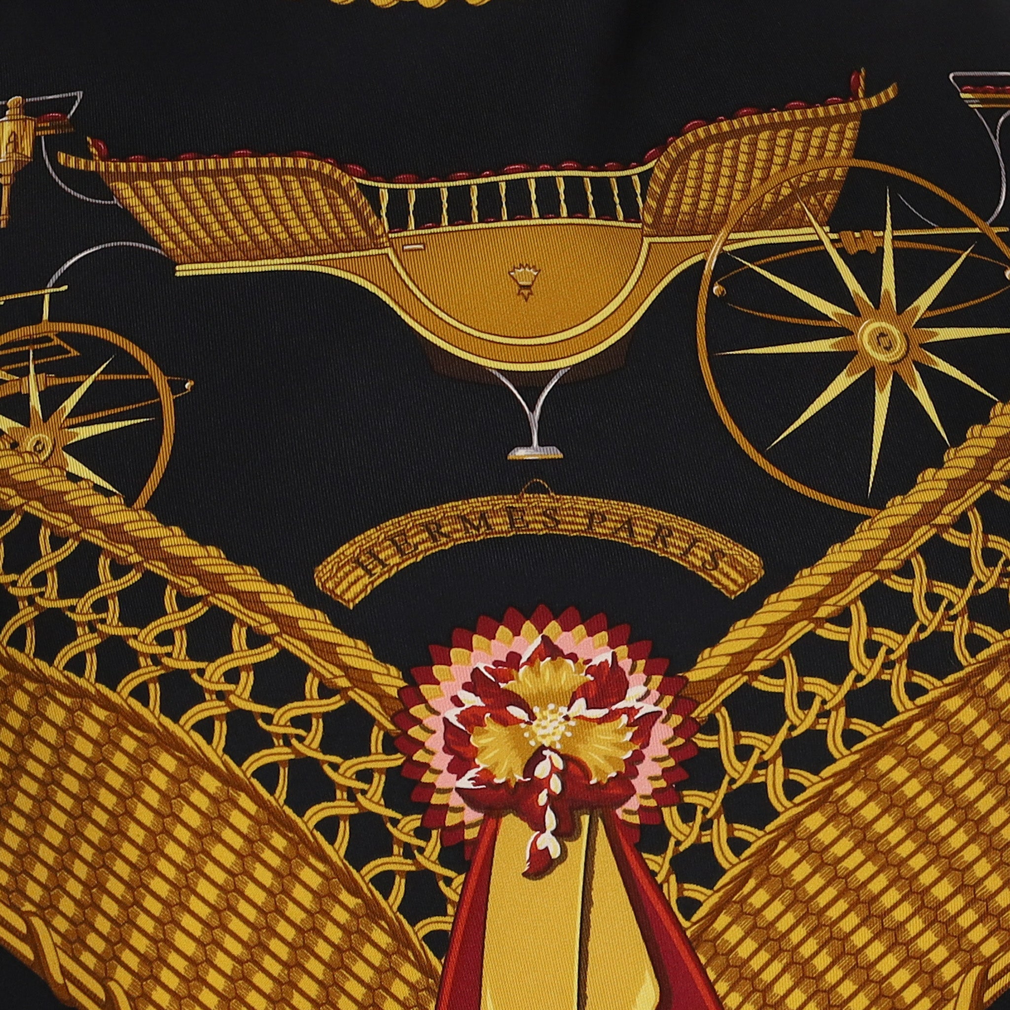 Hermès Voitures Paniers Vintage Silk Scarf