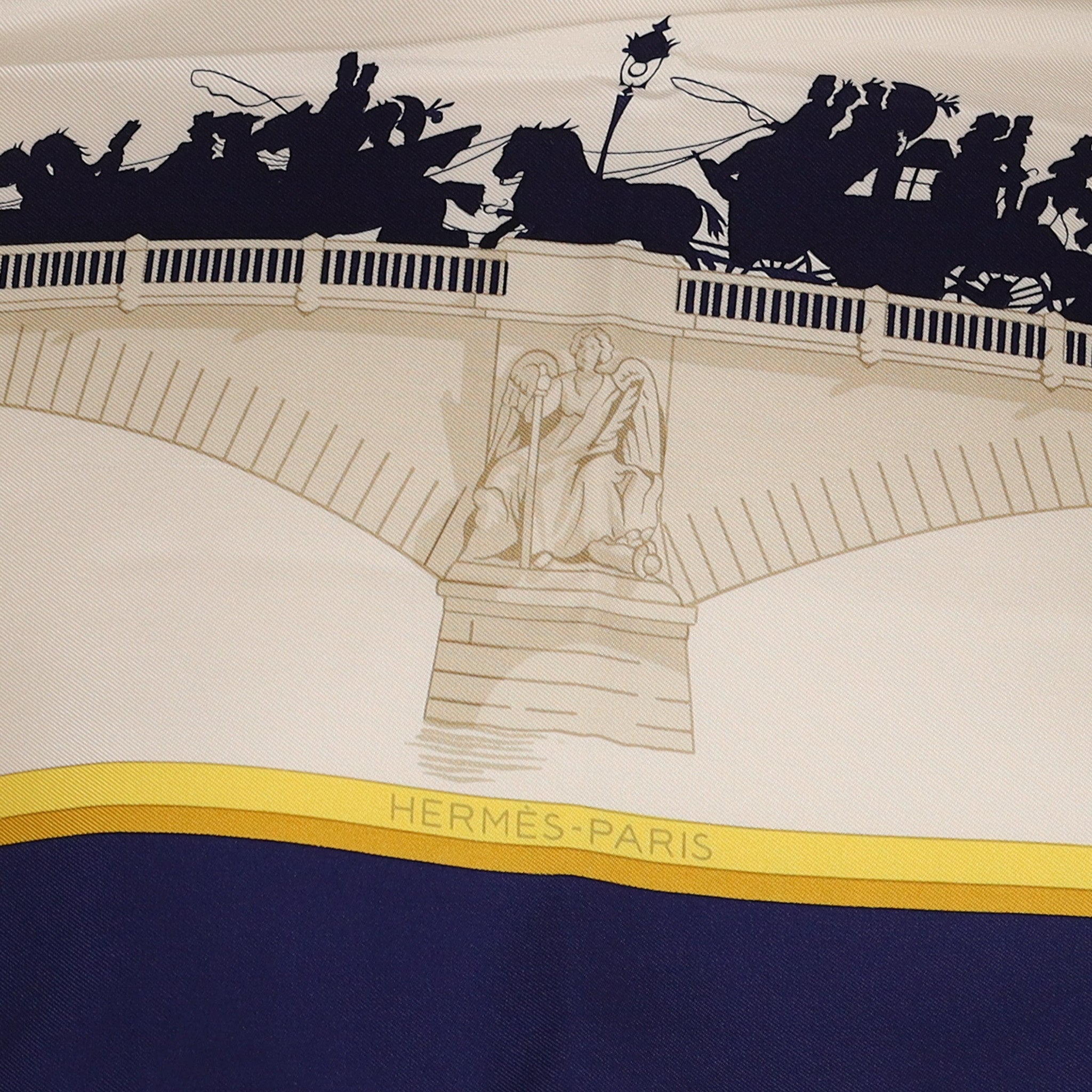 Pristine Hermès Les Ponts de Paris Vintage Silk Scarf Quite Rare