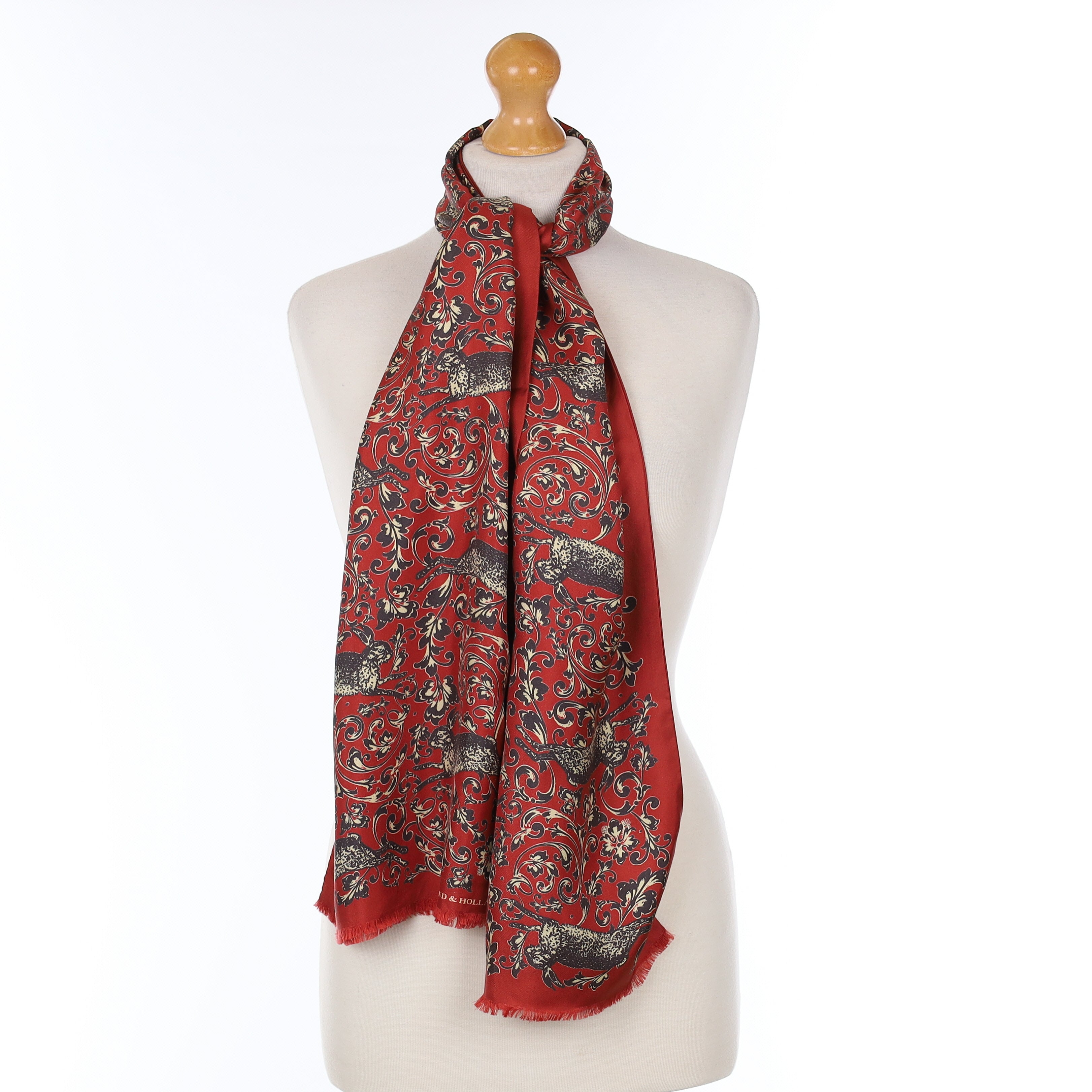Holland & Holland Silk Running Hares Scarf