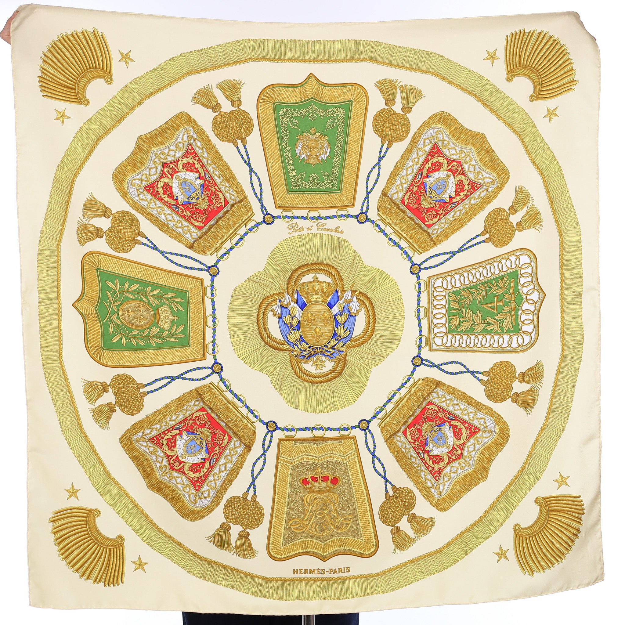 Pristine Hermès Poste et Cavalerie Vintage Silk Scarf