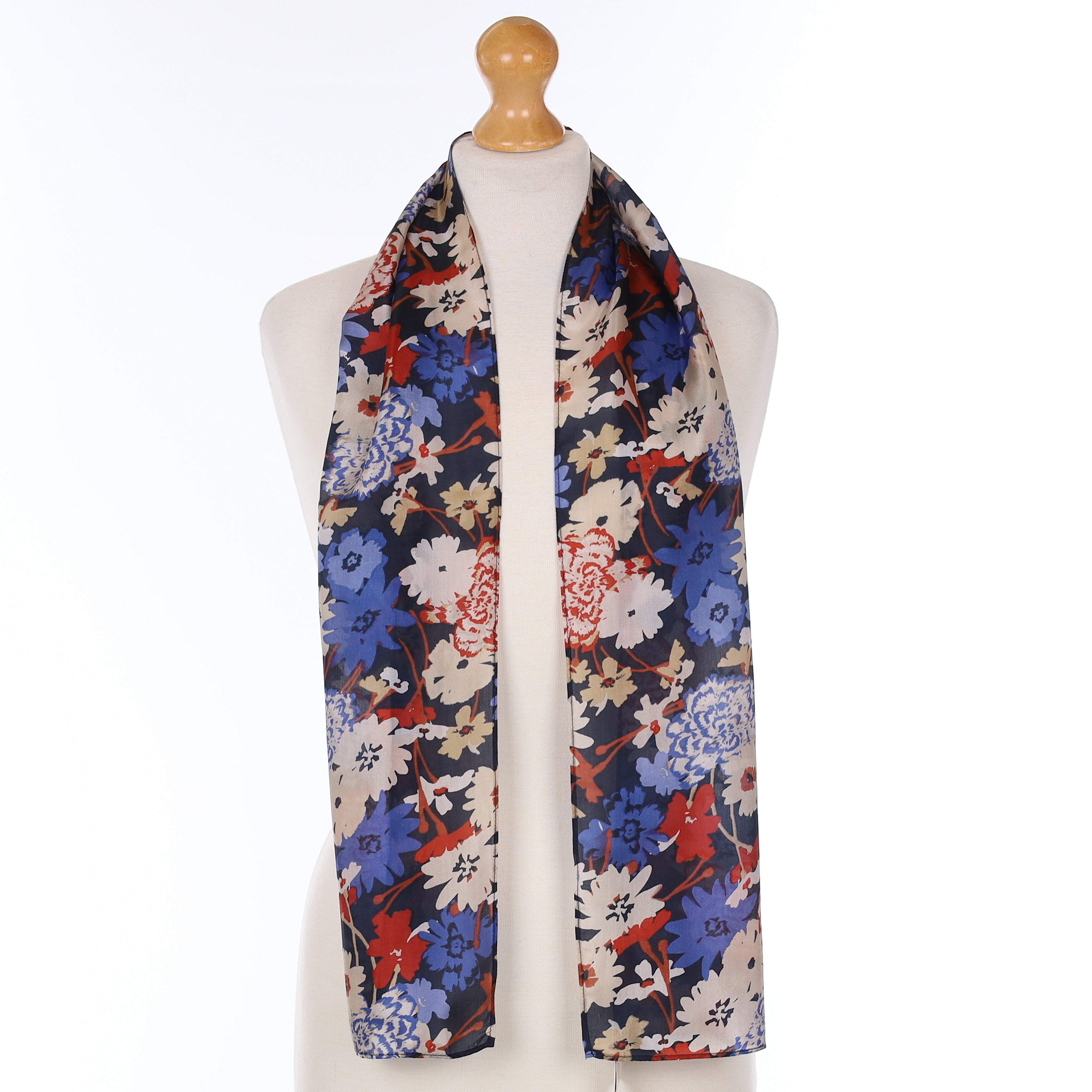 Marks & Spencers Floral Pattern Silk Scarf