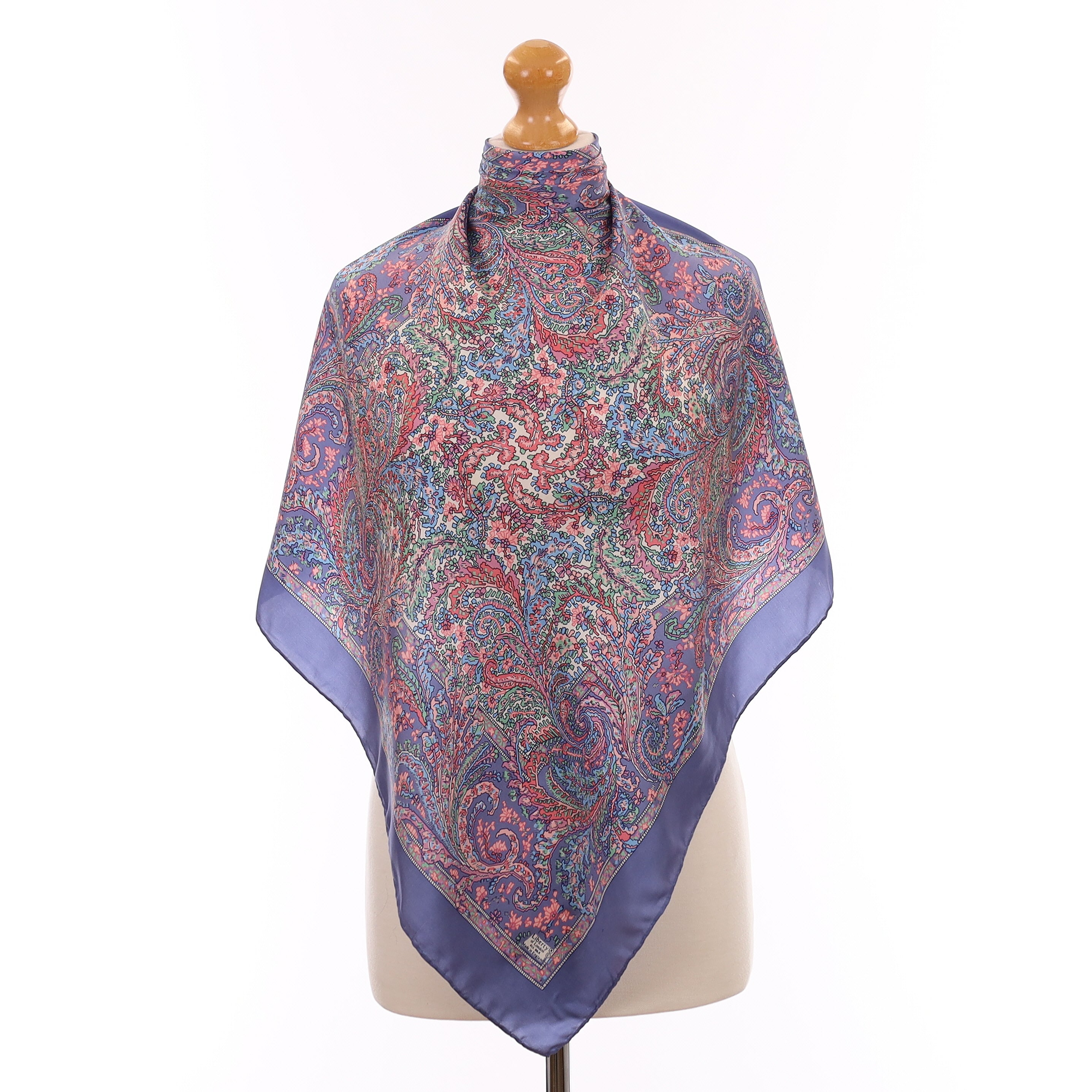 1980's Liberty Purple Paisley Vintage Silk Scarf