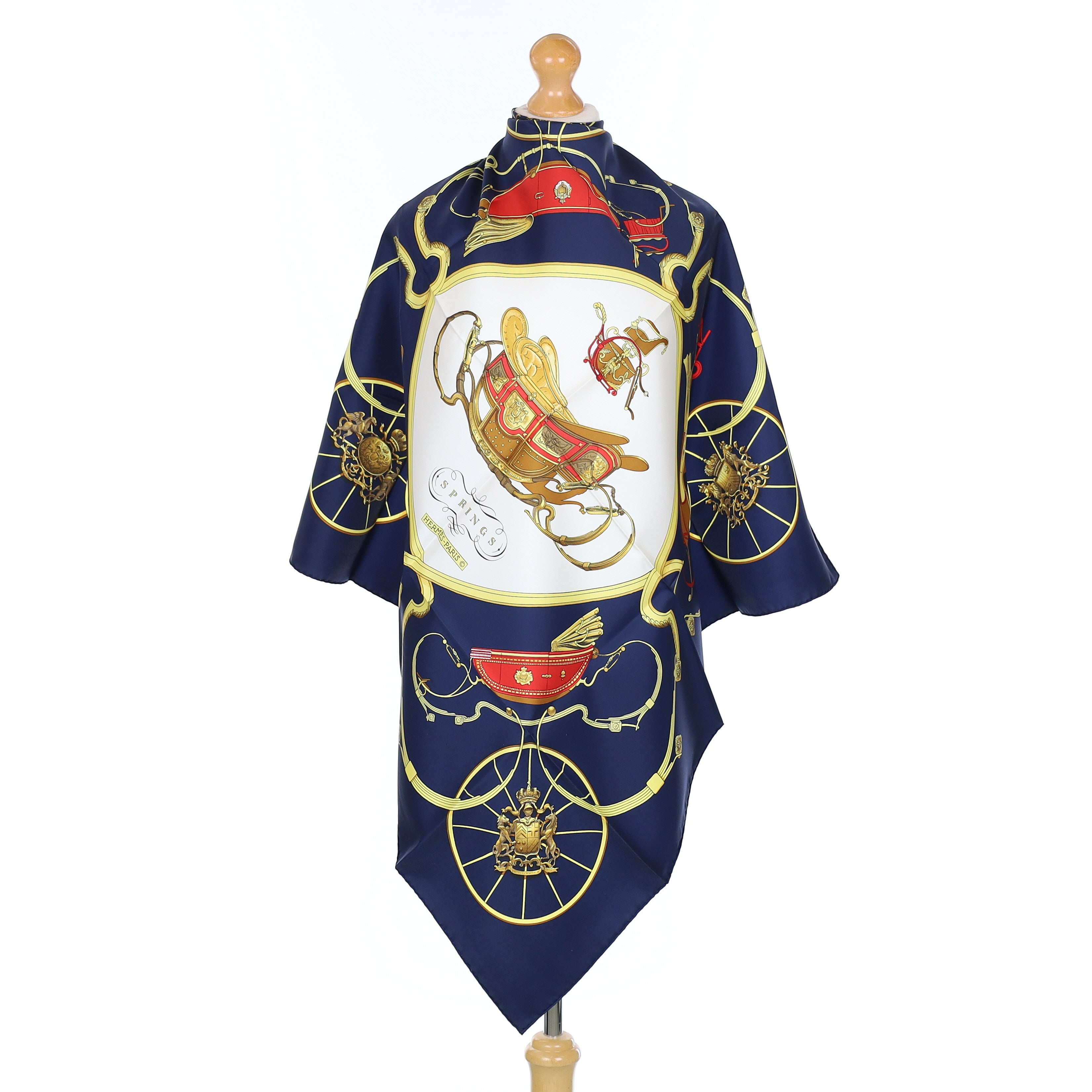 Brand New Boxed Hermès Springs Silk Scarf