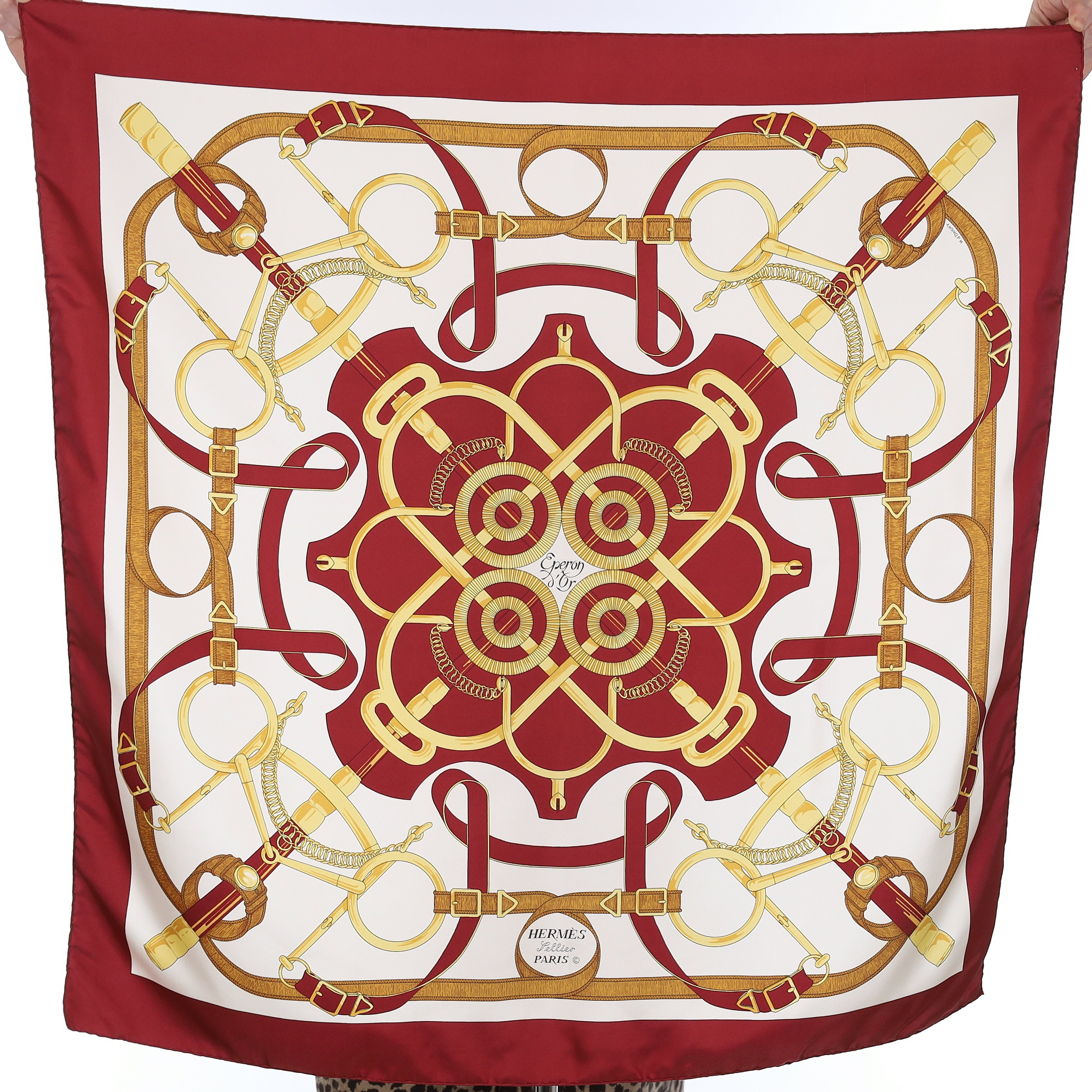 Pristine Hermès Eperon D'Or Silk Scarf