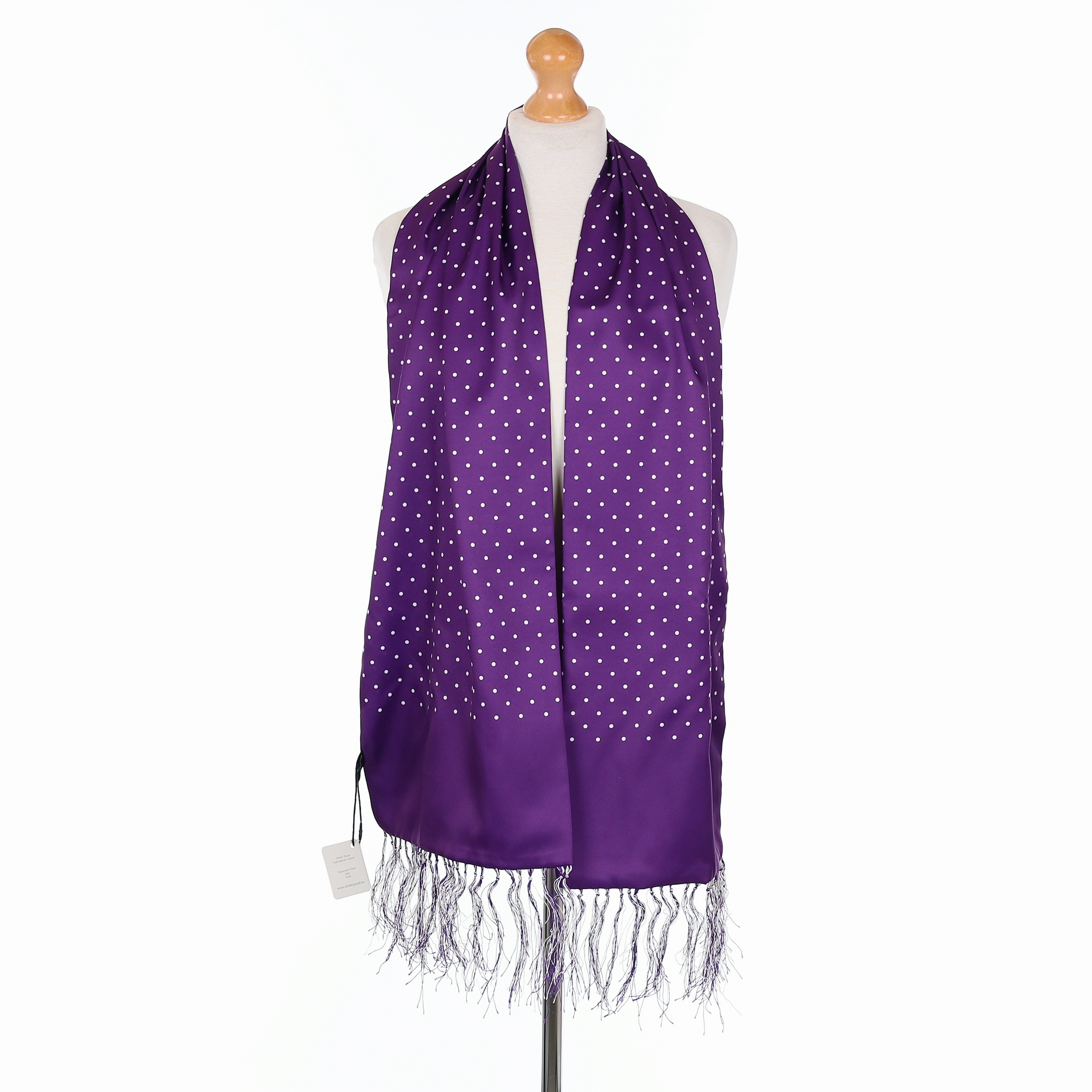 Brand New Boxed Olivier Pascal Regal Purple Silk Scarf