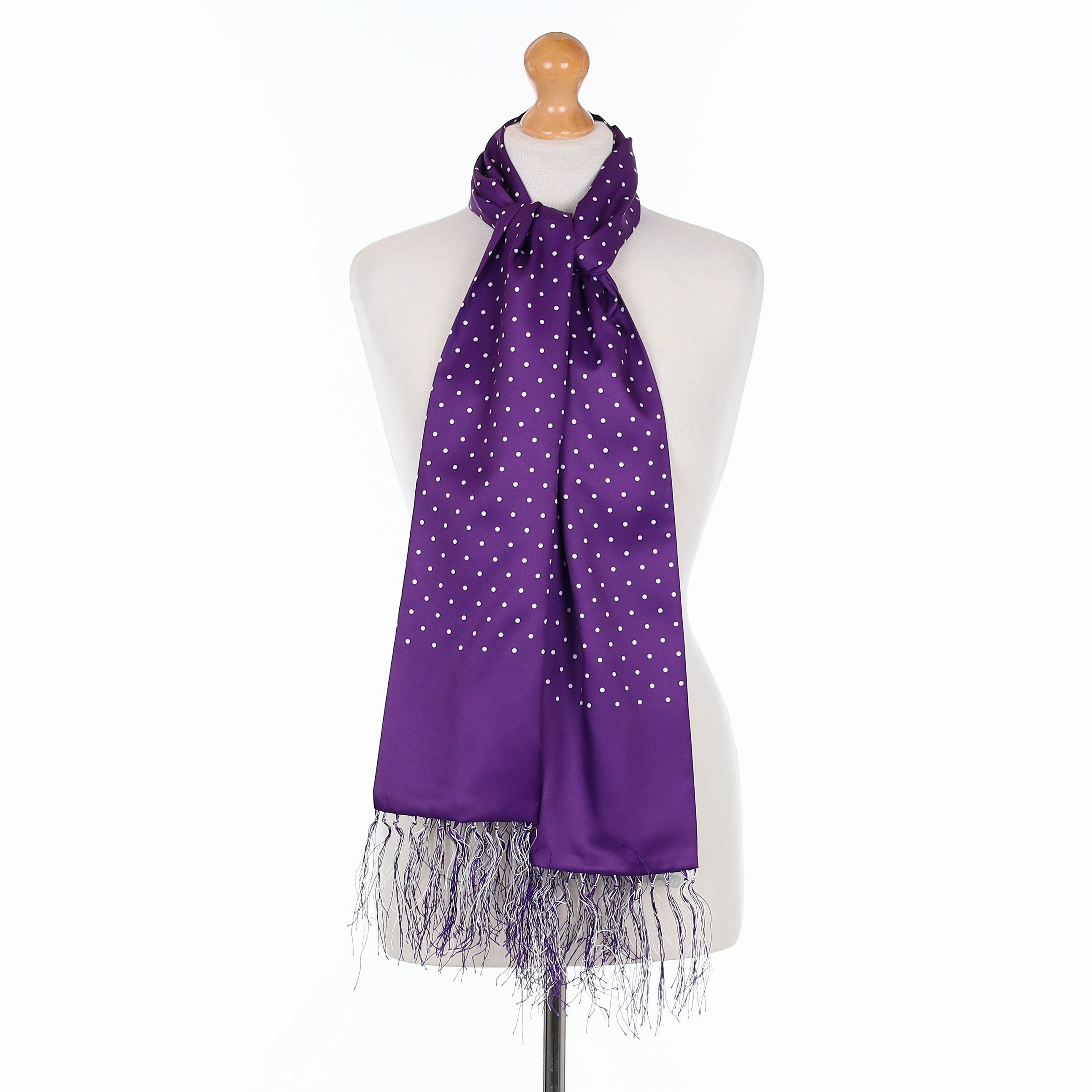 Brand New Boxed Olivier Pascal Regal Purple Silk Scarf