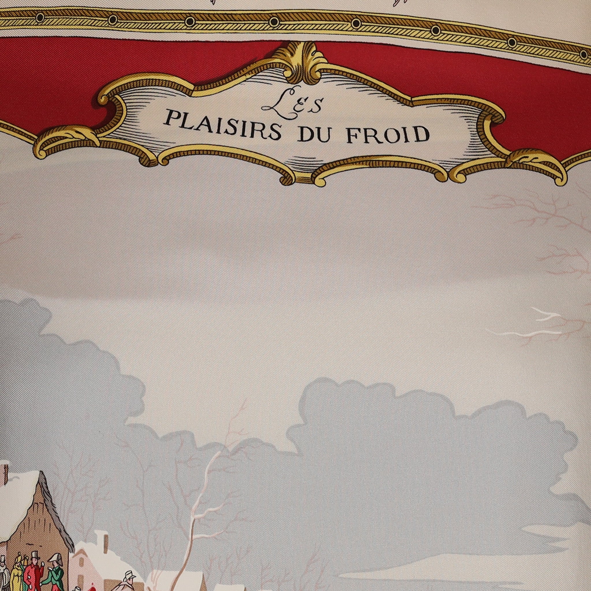 Hermès Les Plaisirs du Froid Vintage Silk Scarf