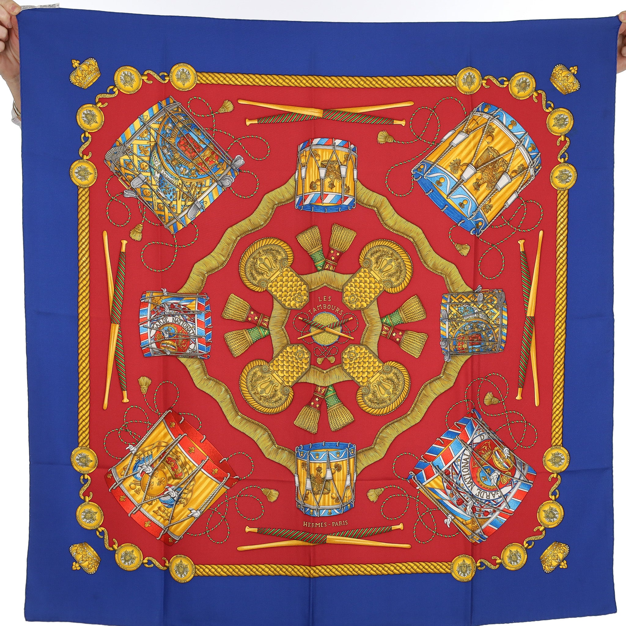 Hermès Les Tambours Silk Scarf