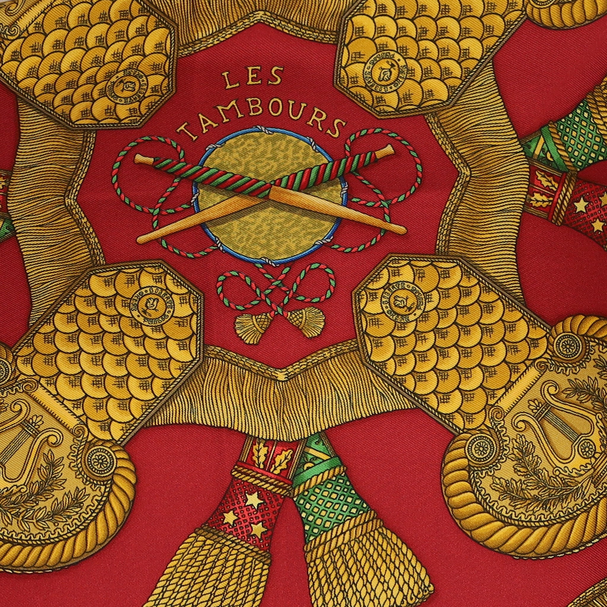 Hermès Les Tambours Silk Scarf