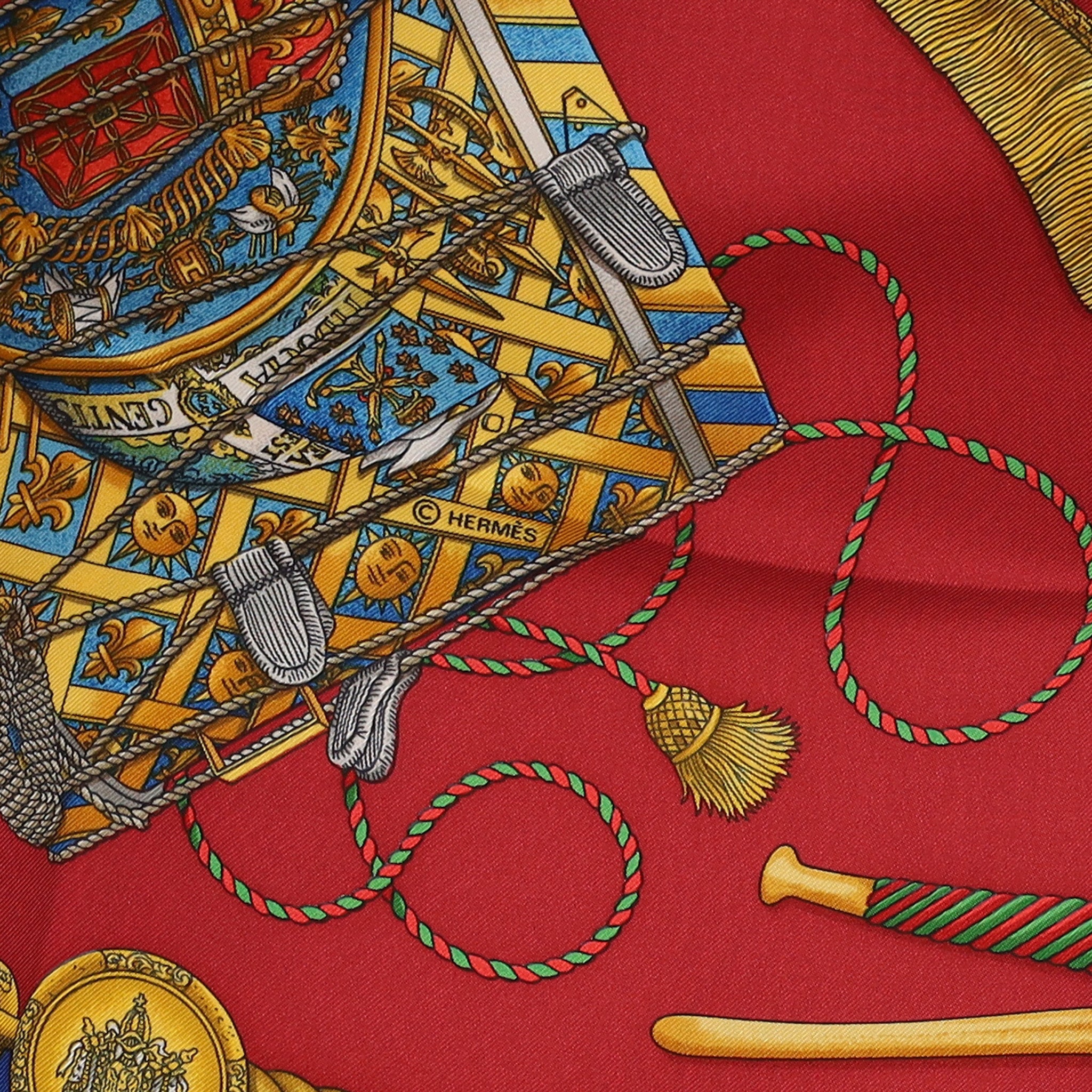 Hermès Les Tambours Silk Scarf