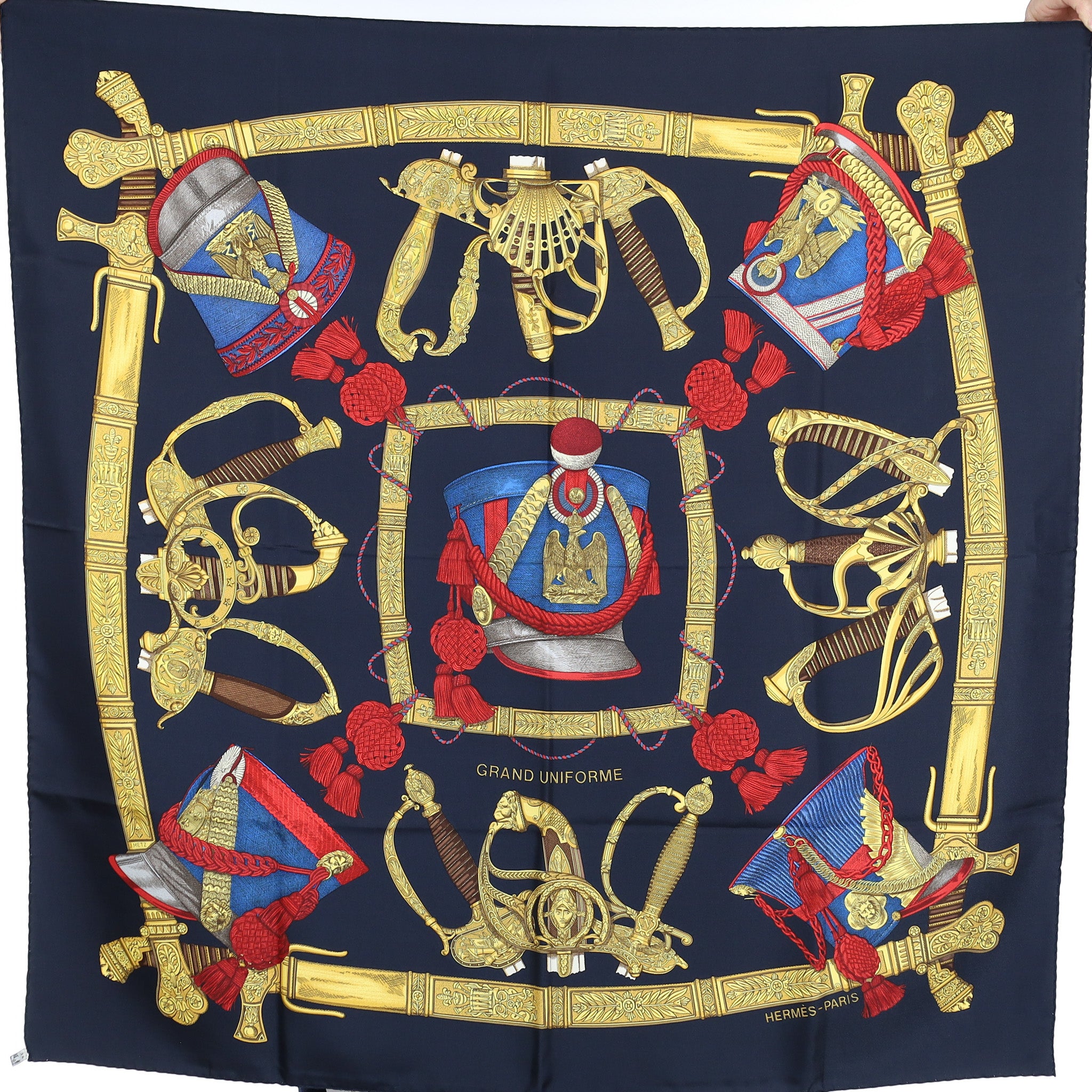 Pristine Hermès Grand Uniforme Vintage Silk Scarf