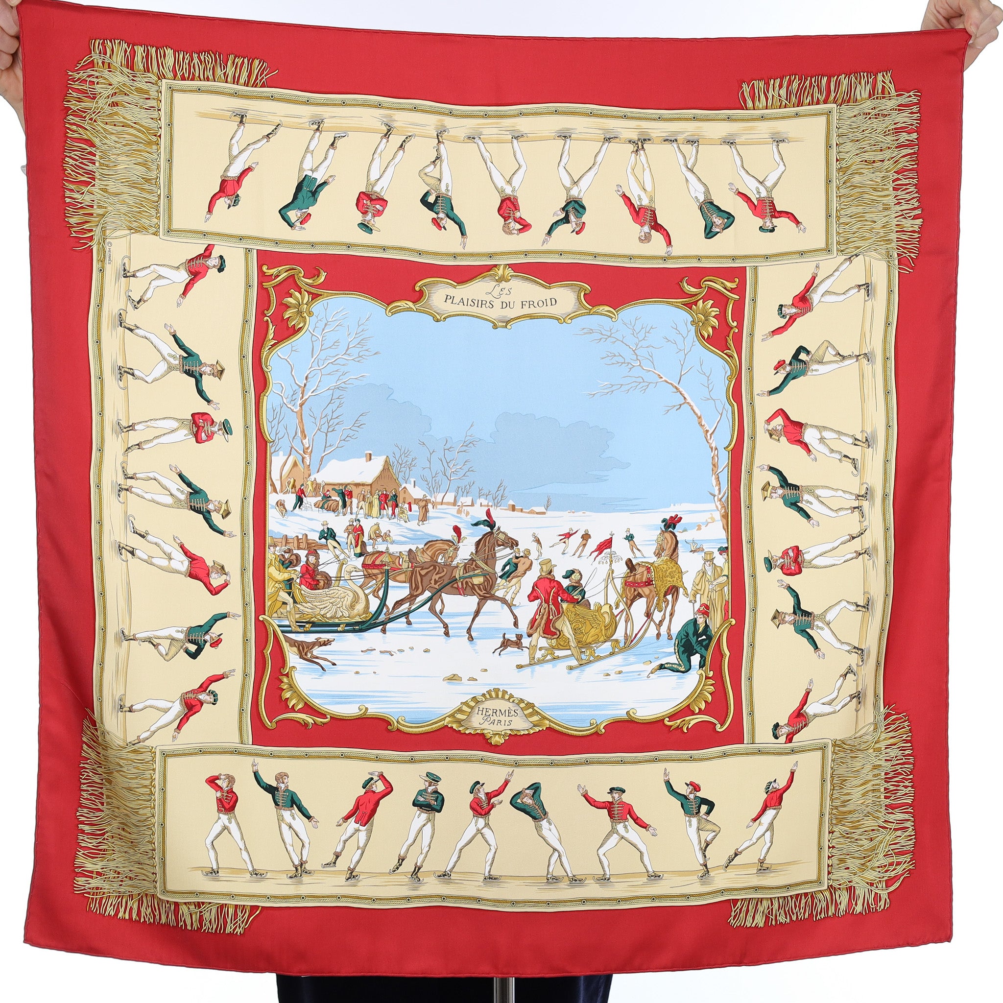 Pristine Hermès Les Plaisirs du Froid Silk Scarf