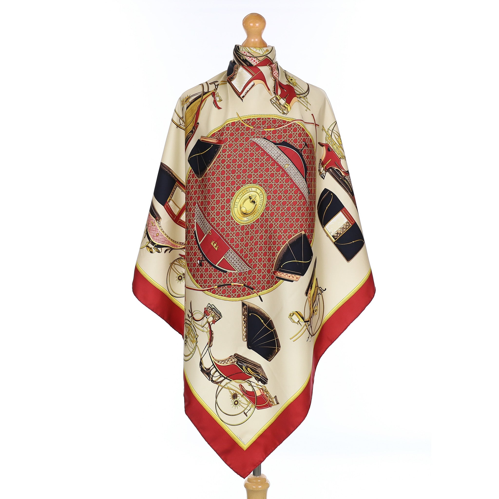Hermès Les Voitures a Transformation Vintage Silk Scarf