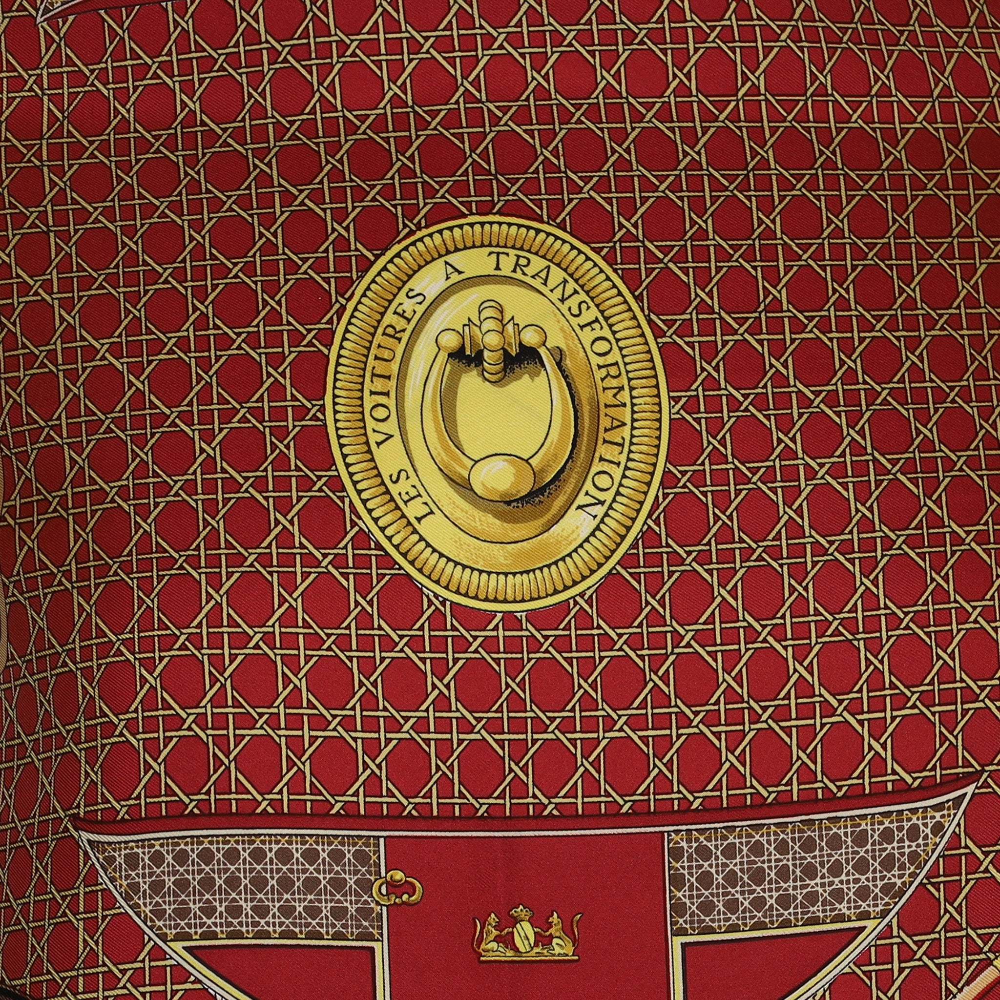 Hermès Les Voitures a Transformation Vintage Silk Scarf
