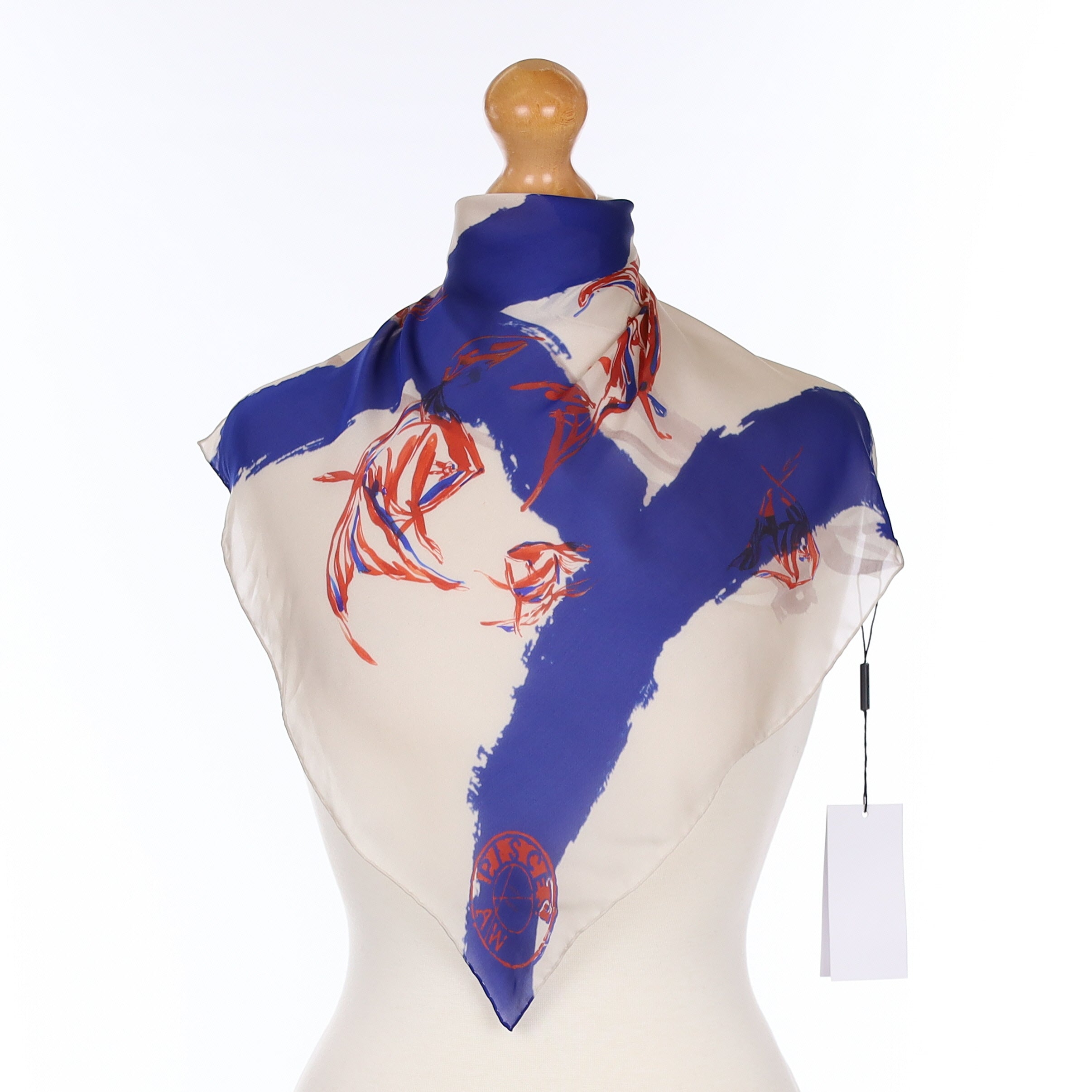 Brand New Amanda Wakeley Fish Design Silk Scarf