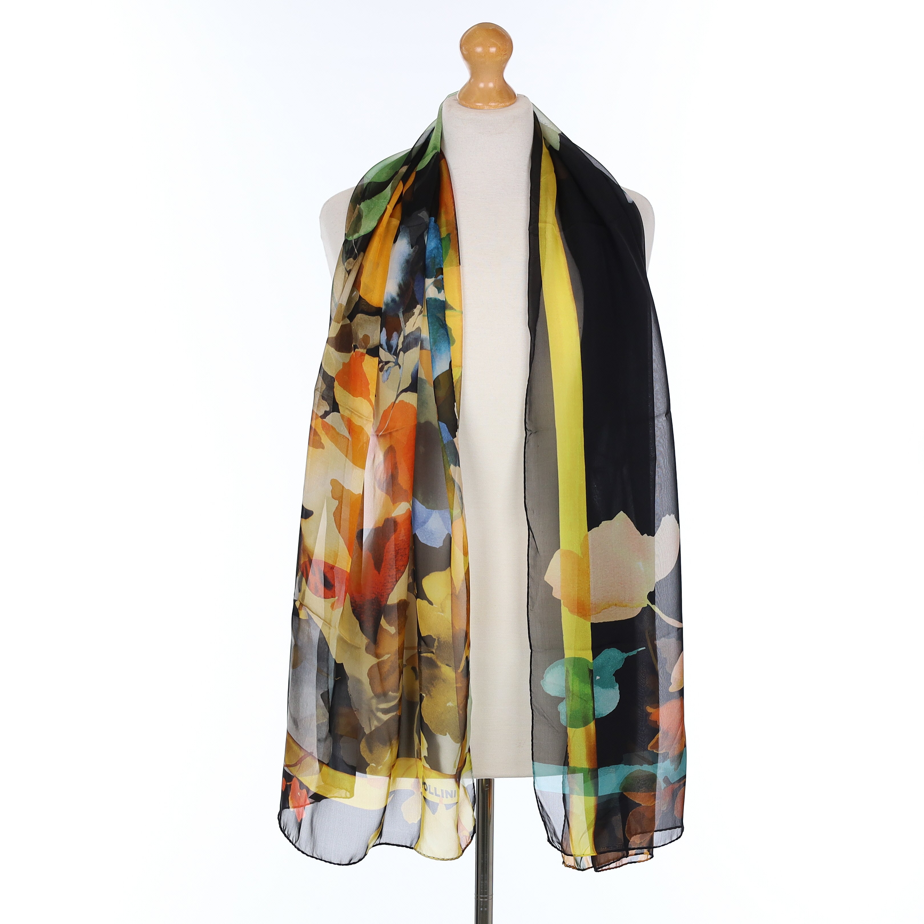 Pollini Multicoloured Botanical Silk Scarf