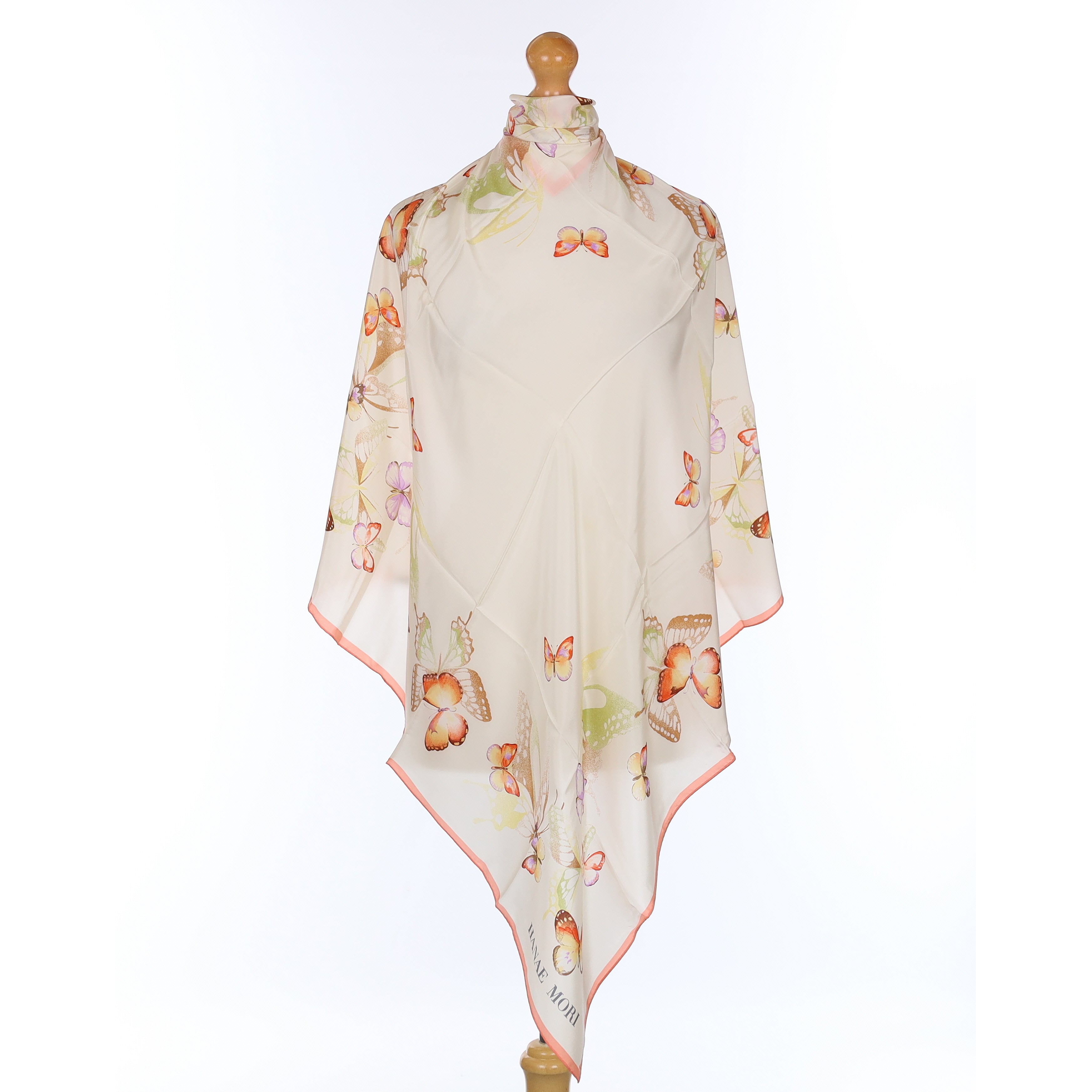 Brand New Boxed Hanae Mori Butterfly Silk Scarf