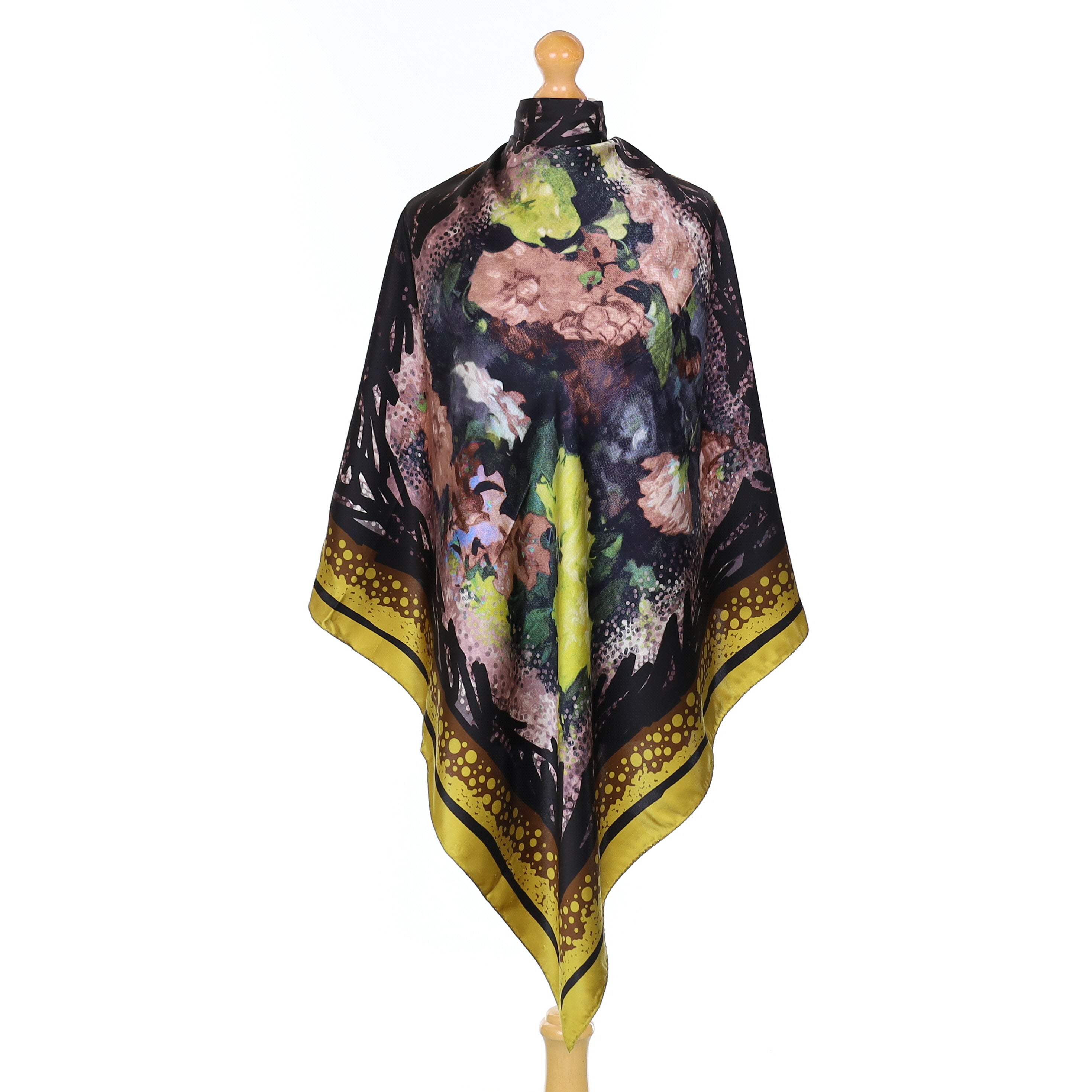 Abstract Floral Silk Scarf