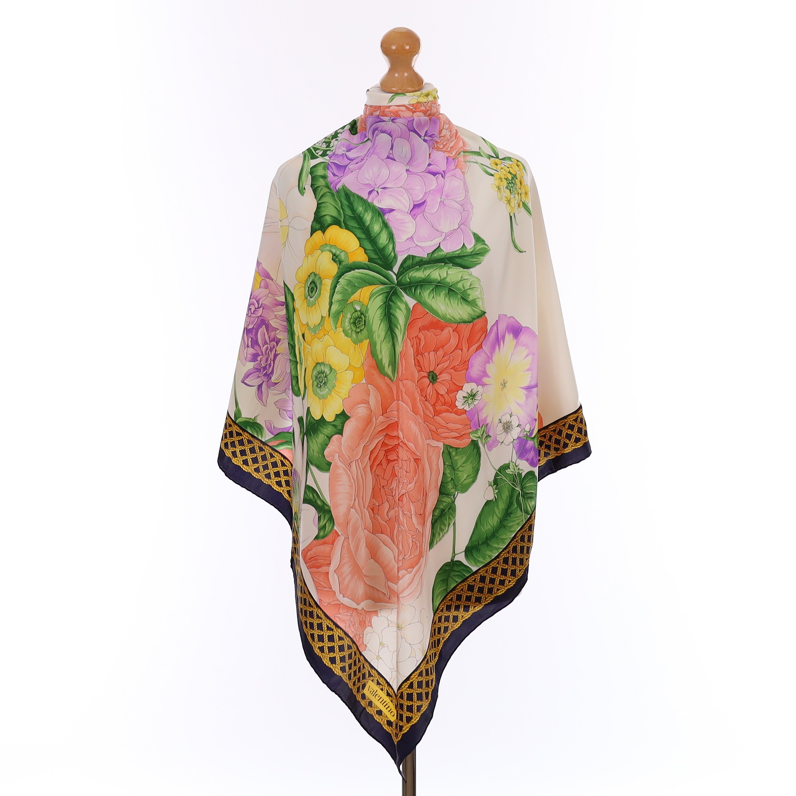 Brand New Boxed Valentino Floral Vintage Silk Scarf