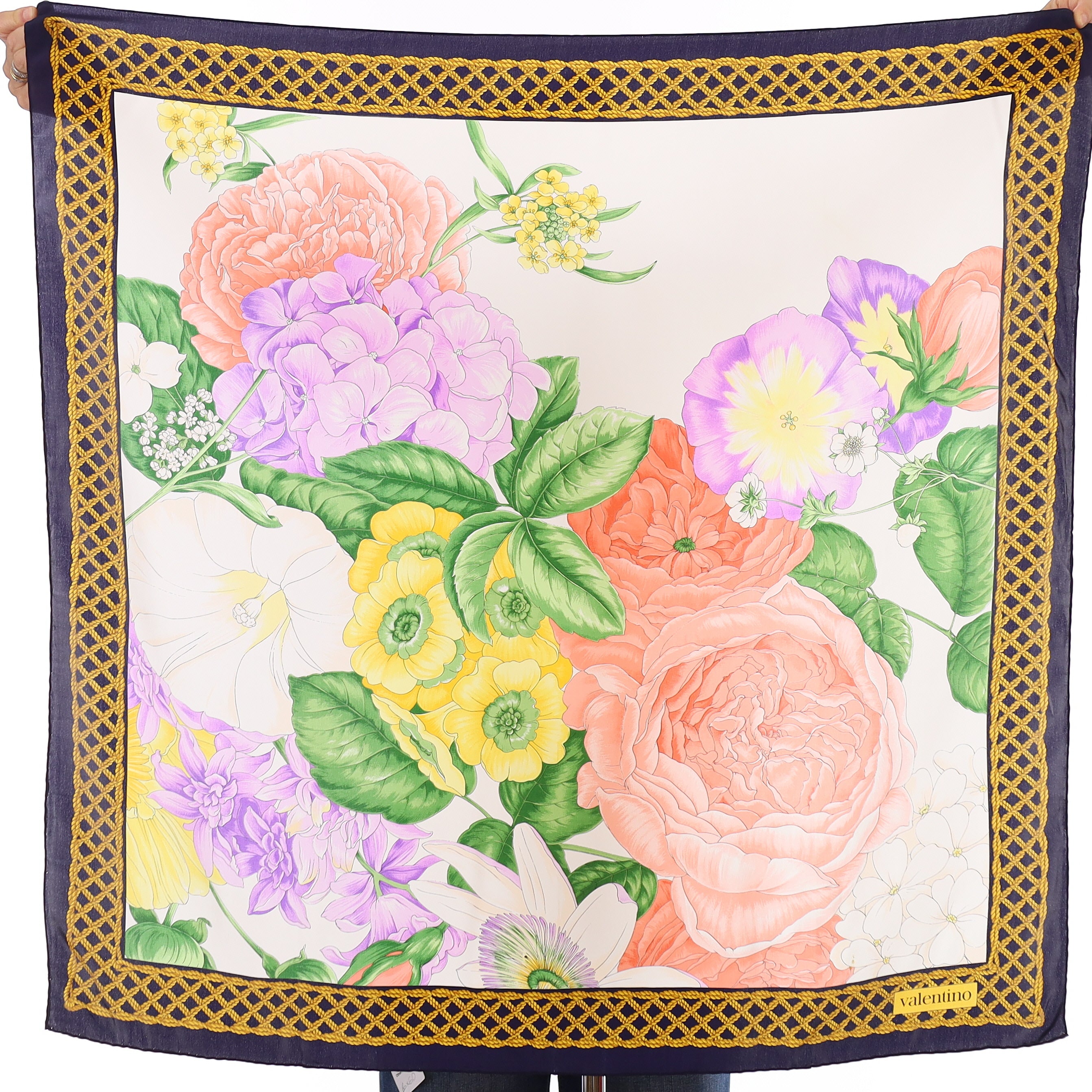 Brand New Boxed Valentino Floral Vintage Silk Scarf