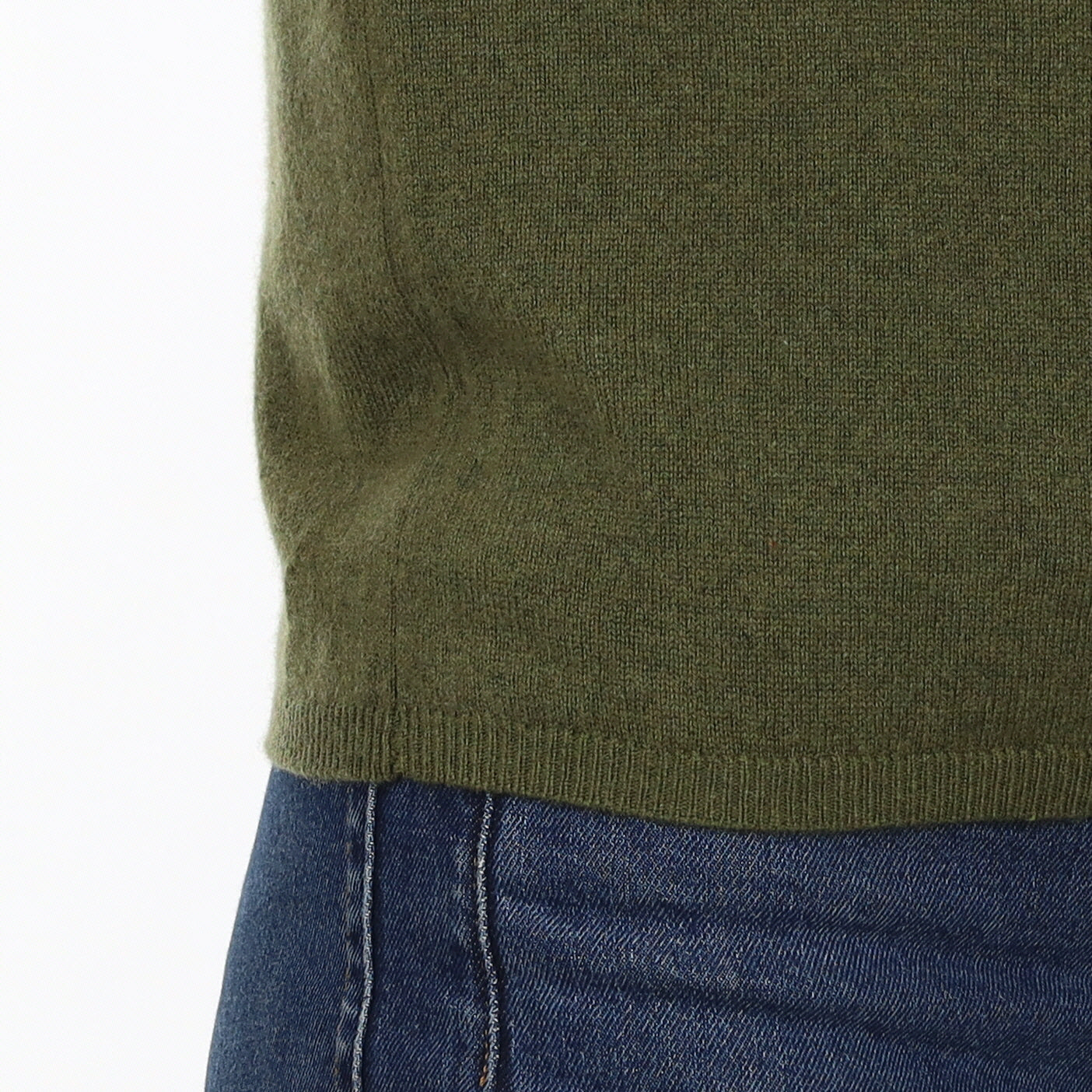 Brand New Olive Green Cashmere Crew Neck T-Shirt Extra Large UK 20-22