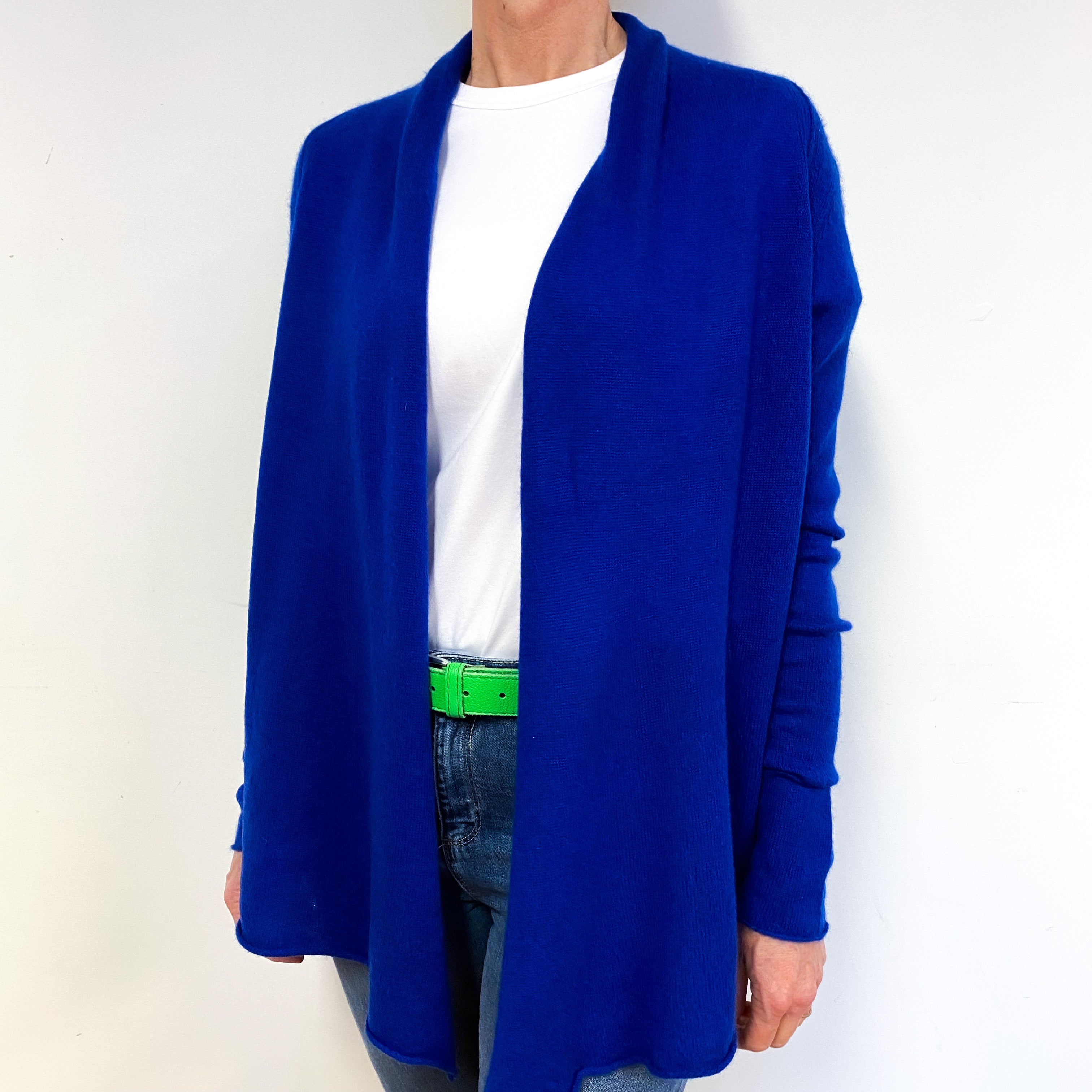 Indigo Blue Cashmere Edge to Edge Cardigan Medium