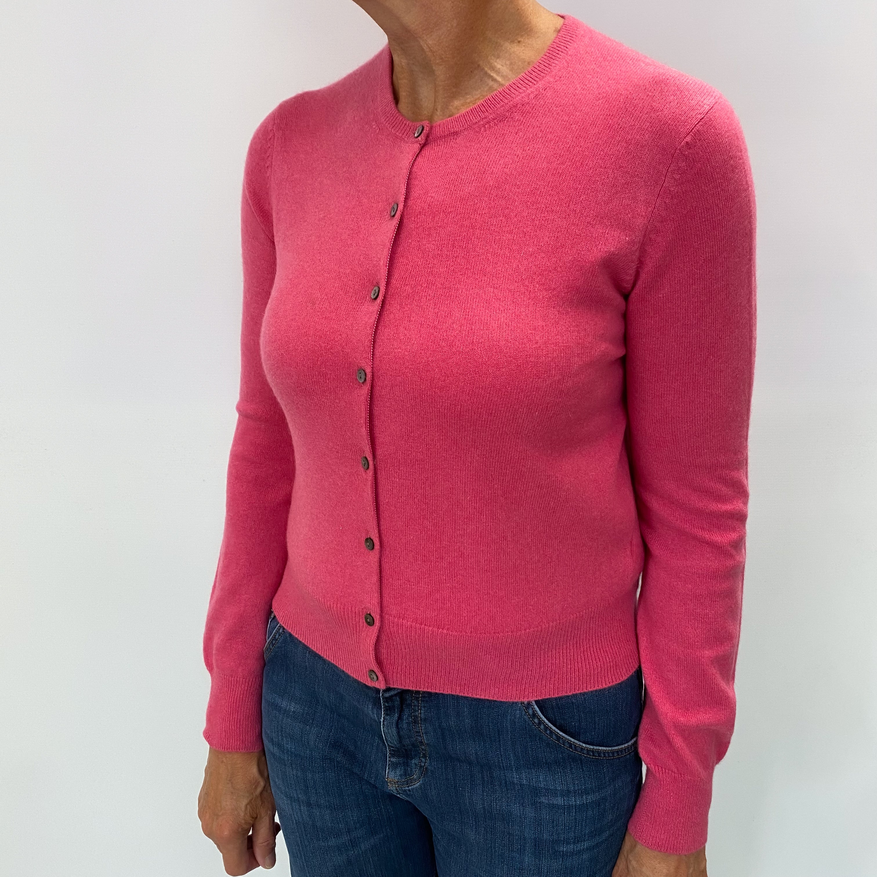 Loganberry Pink Cashmere Cardigan Medium