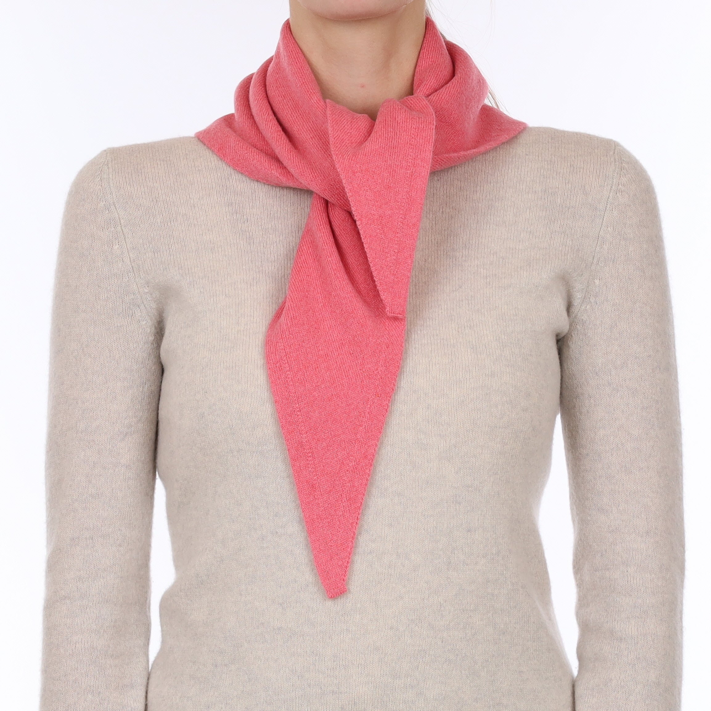 Brand New Strawberry Ice Recycled Cashmere Triangle Scarf