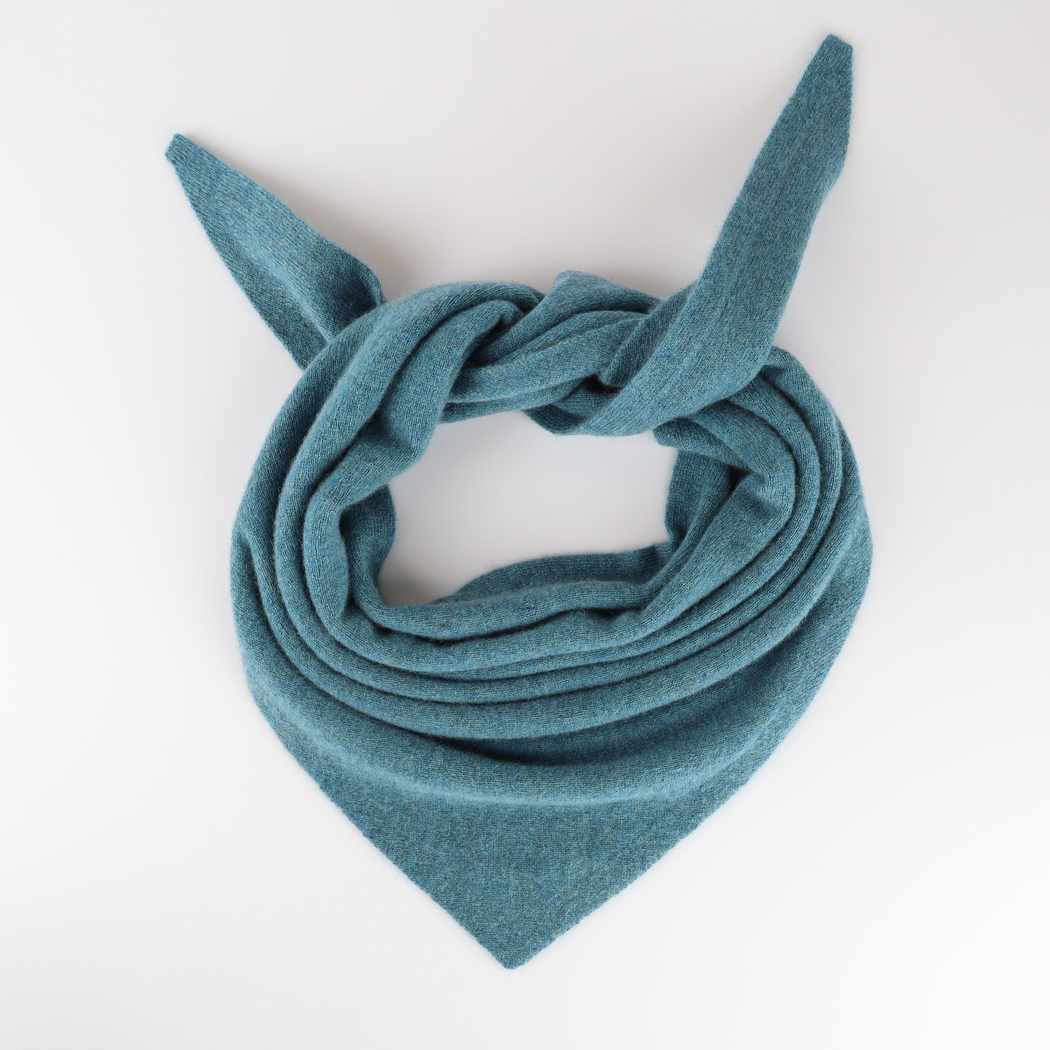 Brand New Ocean Green Recycled Cashmere Triangle Scarf