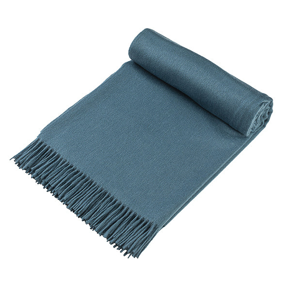 Brand New English Teal Luxury Woven Cashmere Blanket
