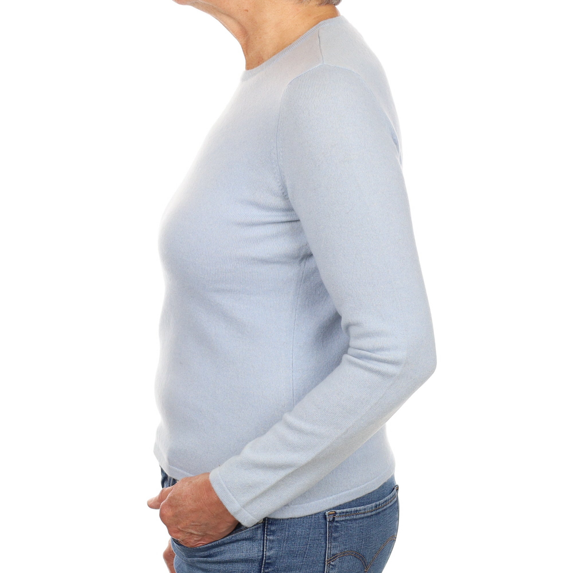 Powder Blue Cashmere Crew Neck Jumper Medium