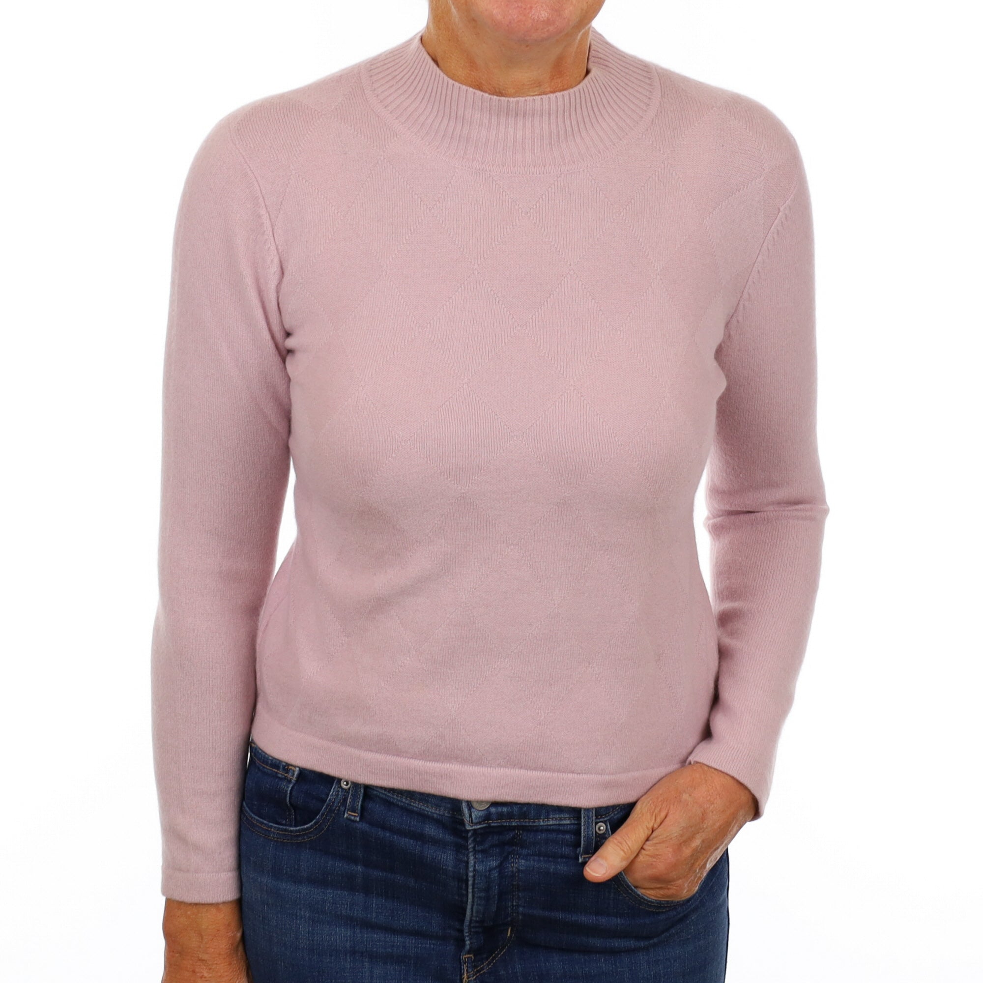Pale Lilac Purple Cashmere Turtle Neck Jumper Medium