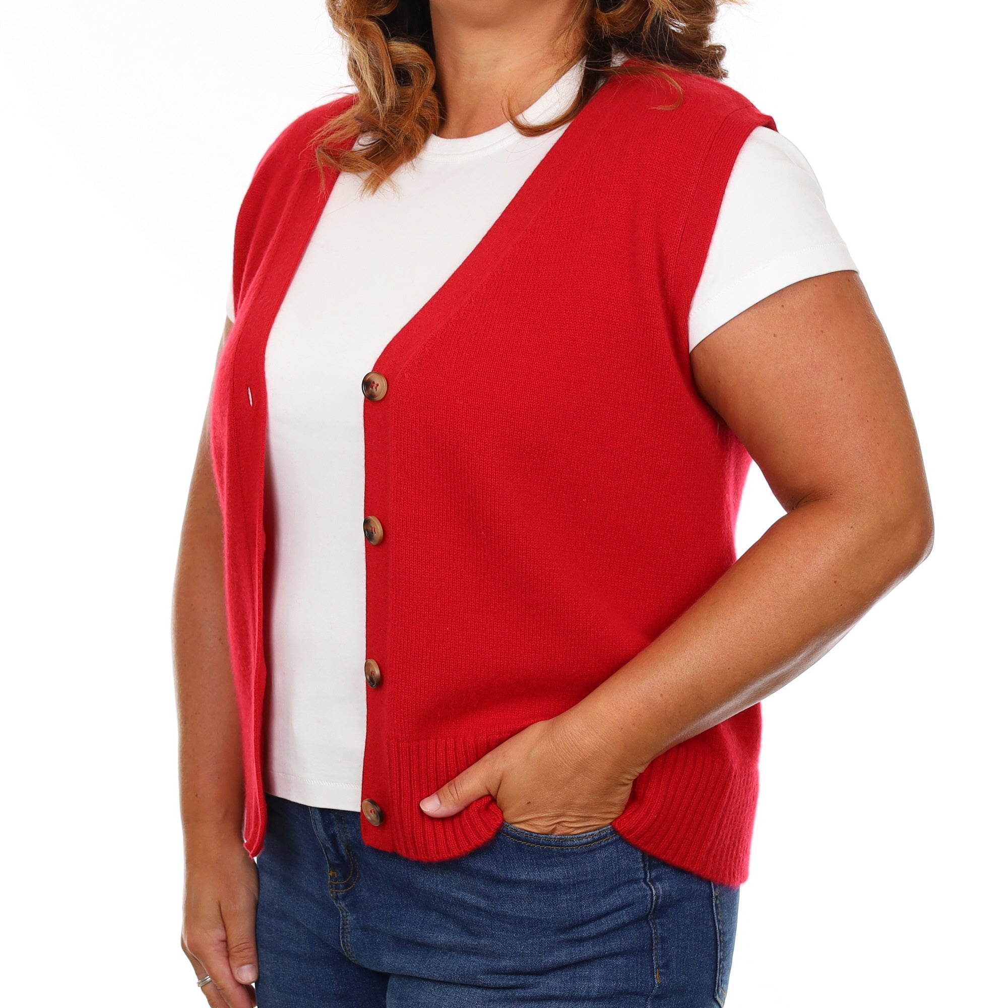 Brand New Post Box Luxury Cashmere V Neck Waistcoat Large UK 16-18