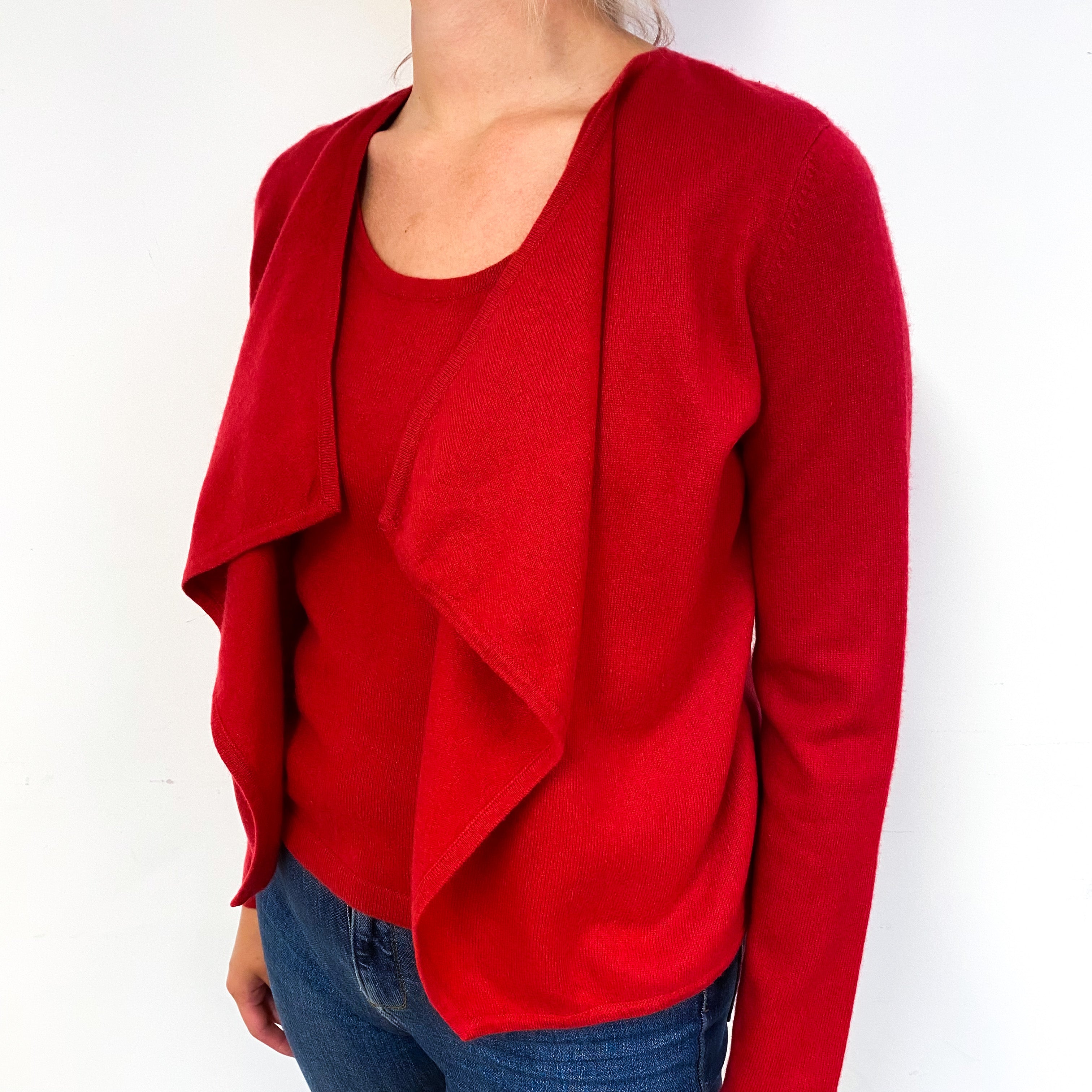 Scarlet Red Two in One Cashmere Cardigan/Top Small