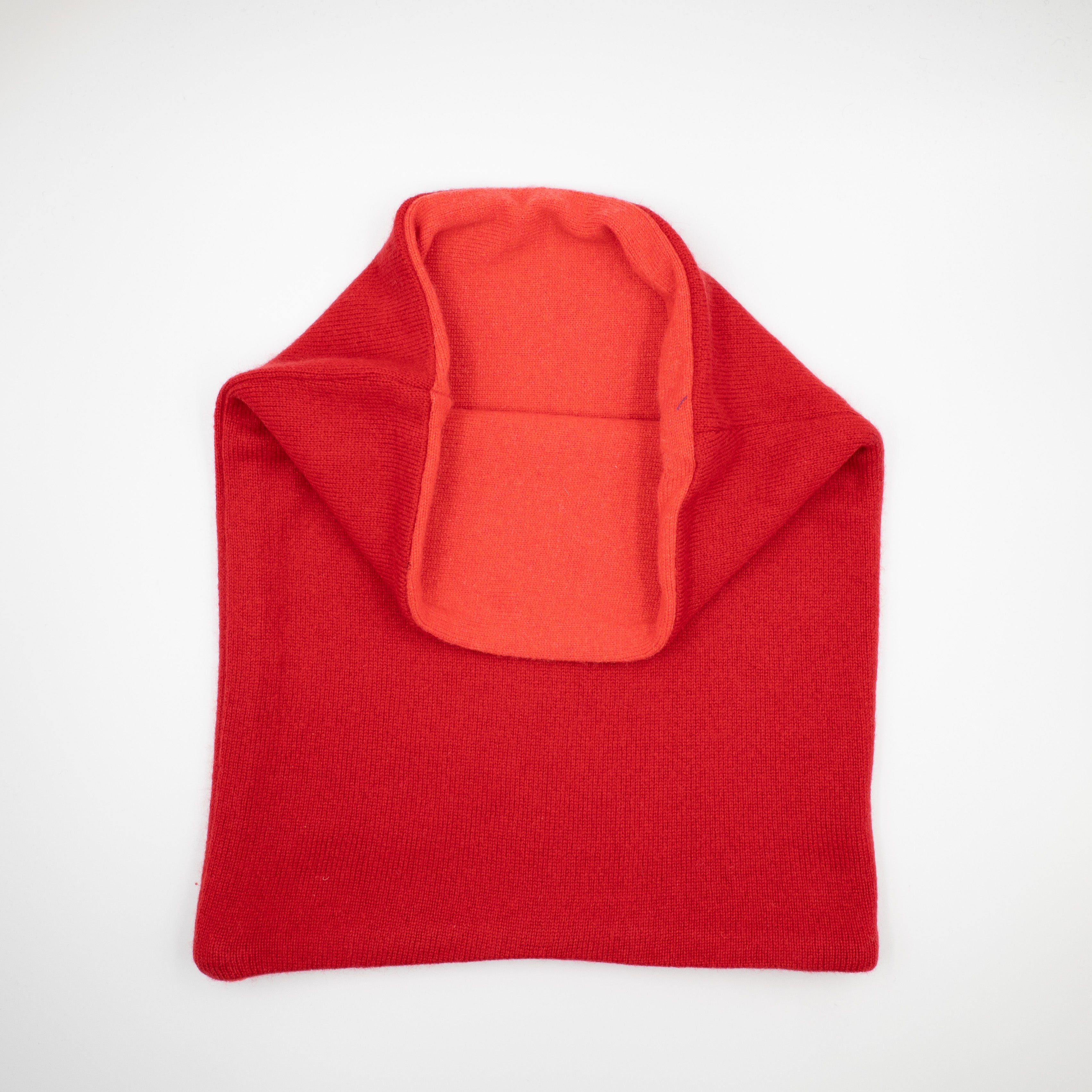 Red and Vermillion Orange Luxury Double Layered Snood