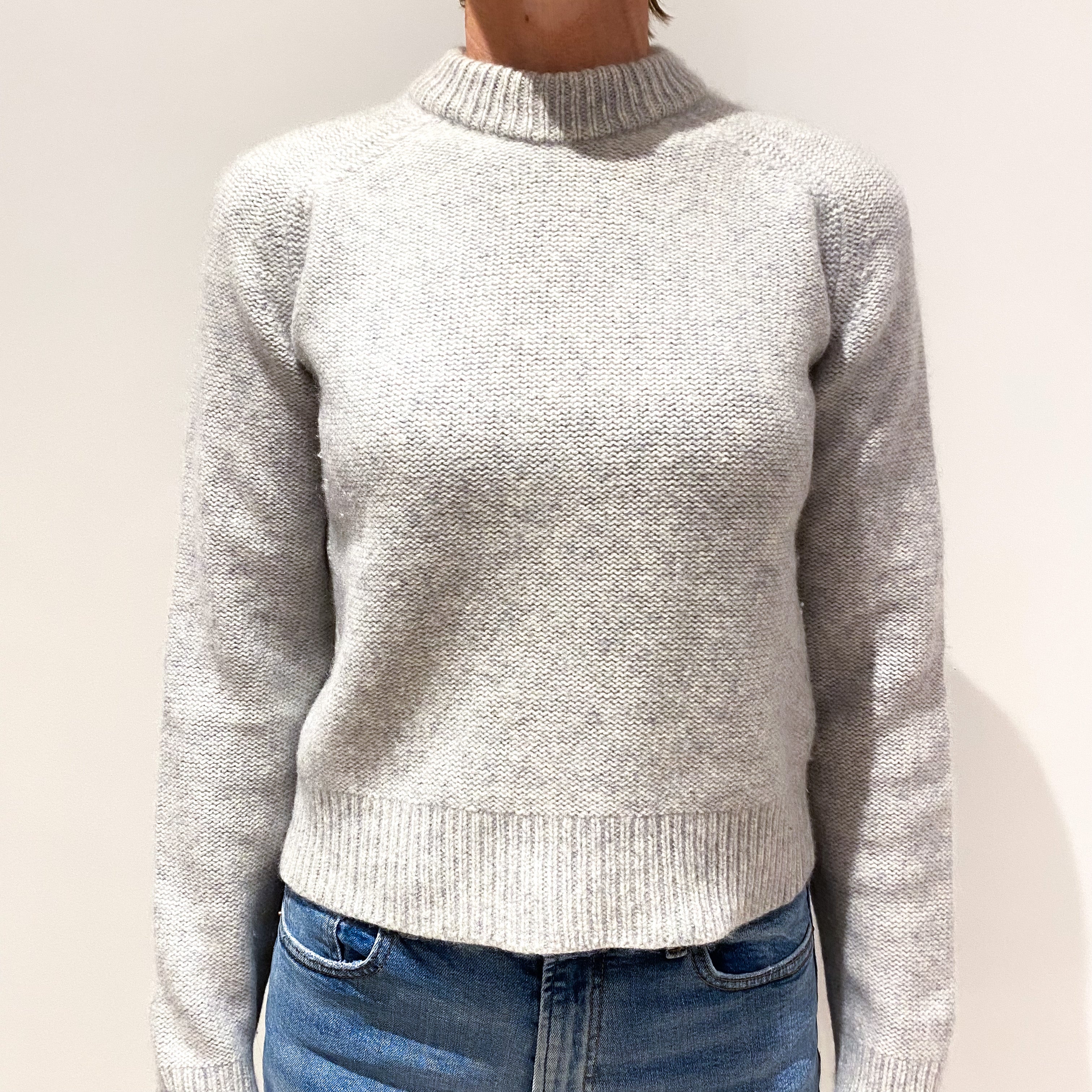 Cos Mist Grey Chunky Cashmere Crew Neck Jumper Small