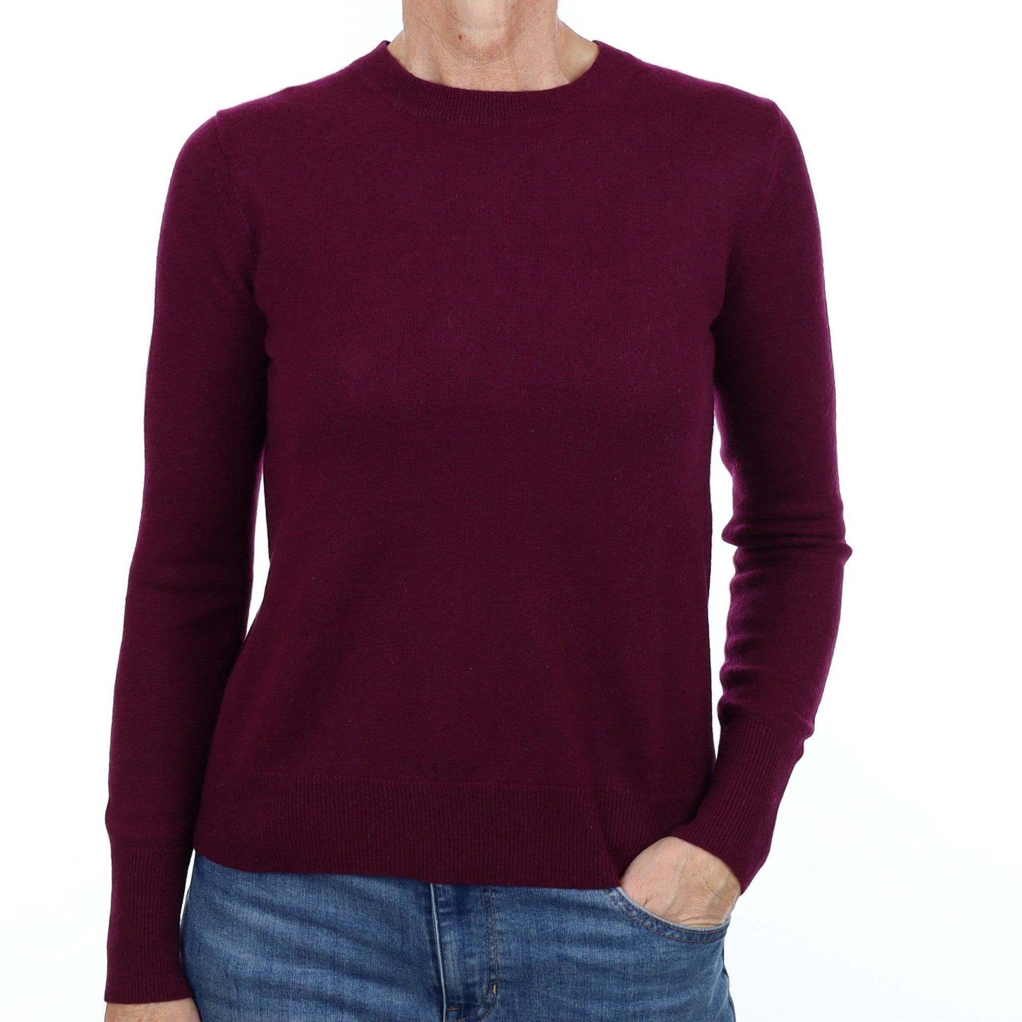 Mulberry Purple Cashmere Crew Neck Jumper Small