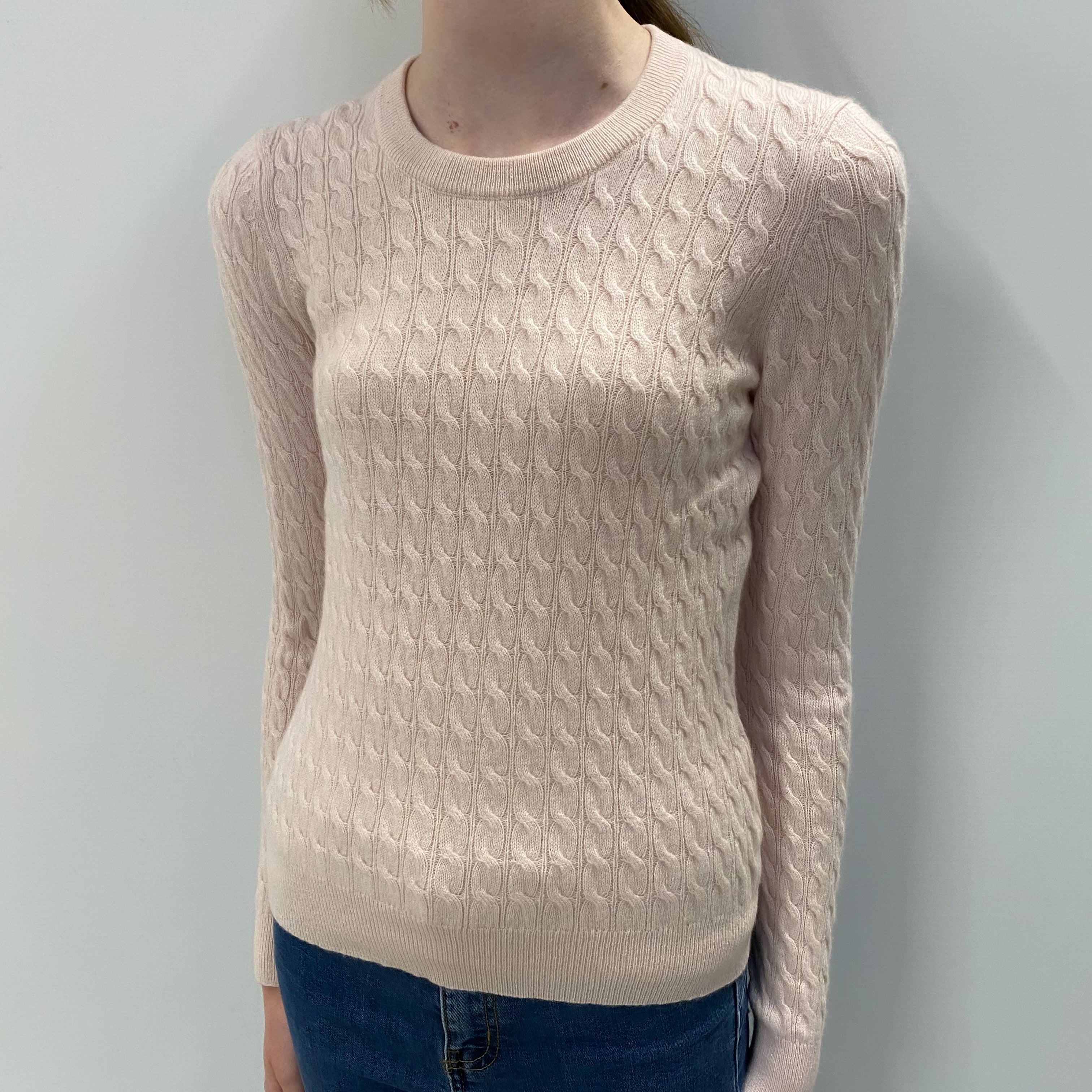 Ice Pink Cashmere Crew Neck Jumper Extra Small