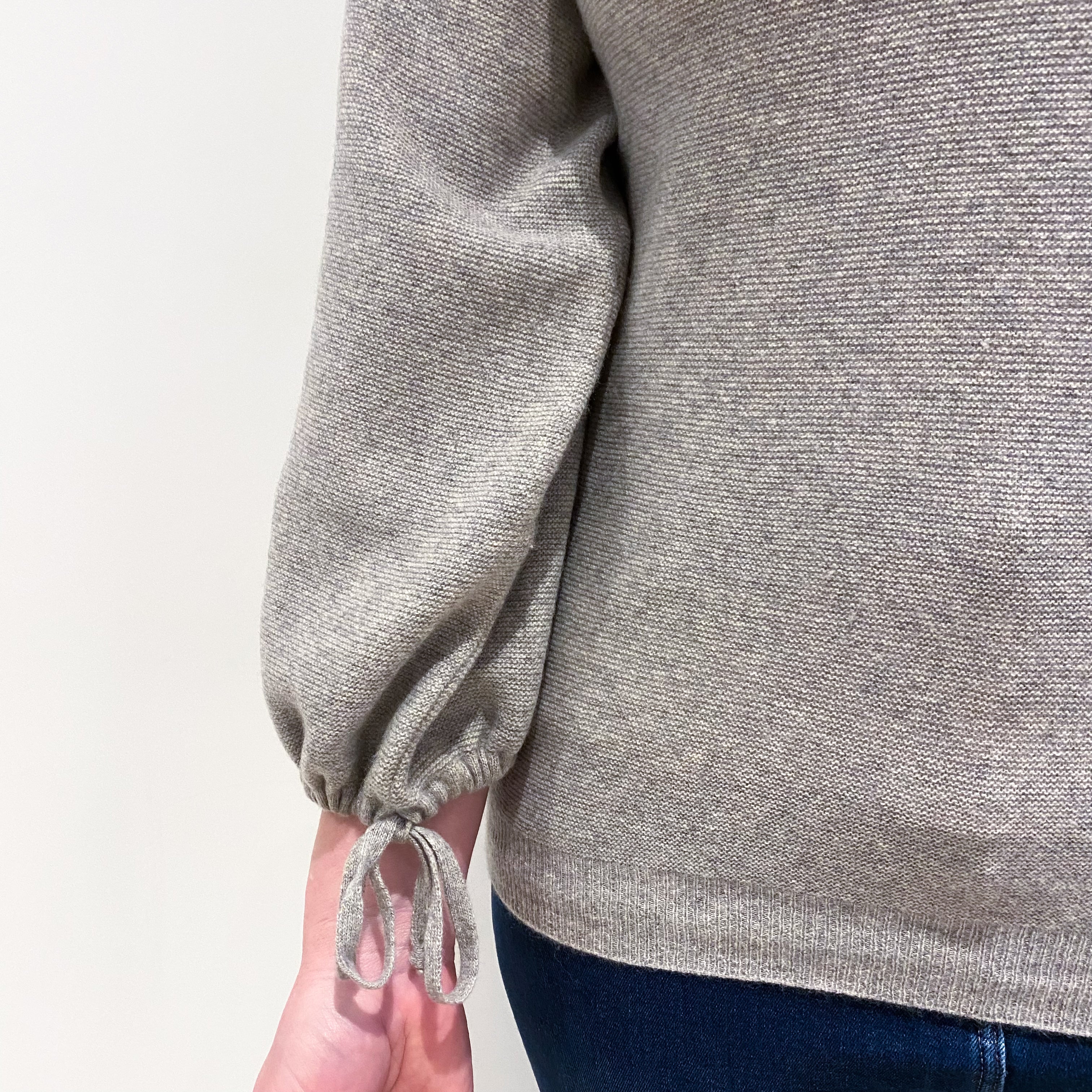 Smoke Grey Cashmere Crew Neck Jumper Large
