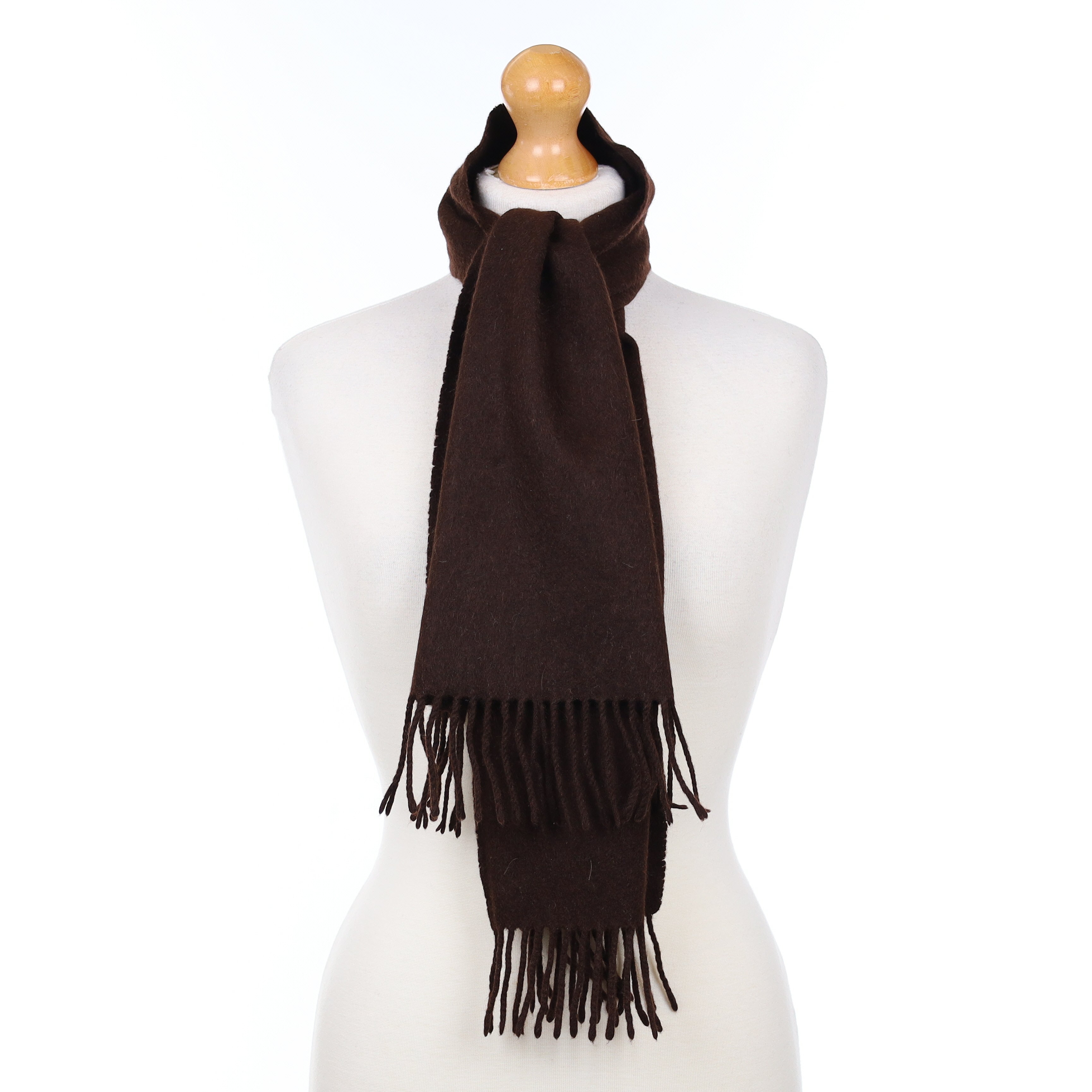 Dark Chocolate Brown Cashmere Woven Scarf