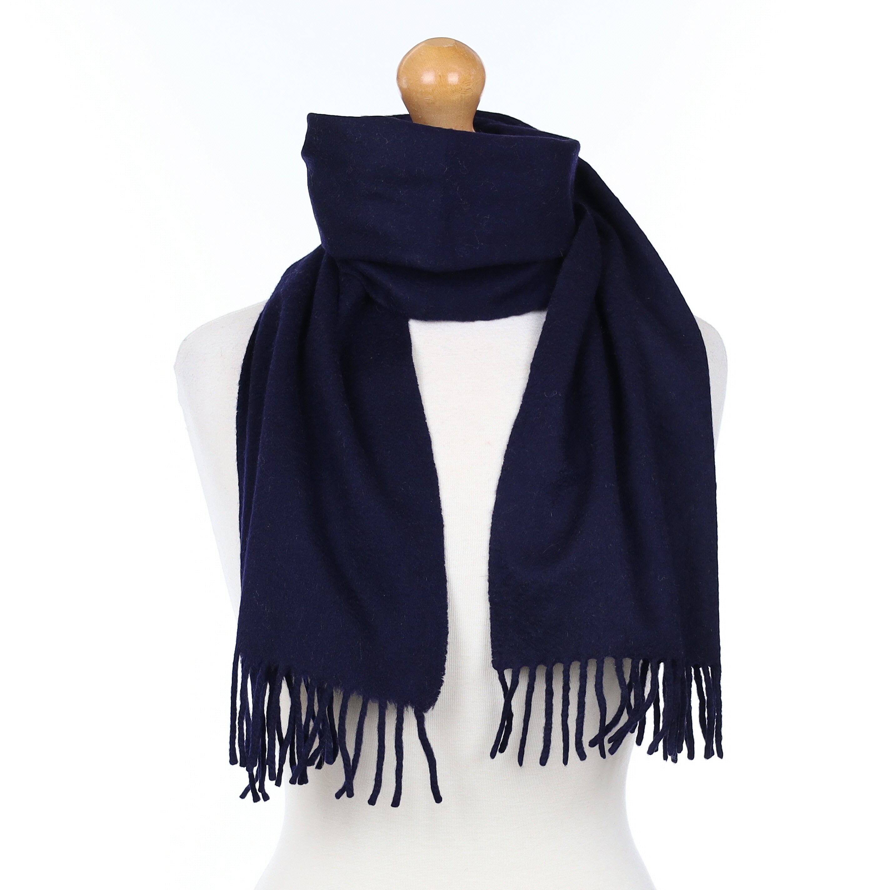 Scottish Dark Navy Cashmere Woven Scarf