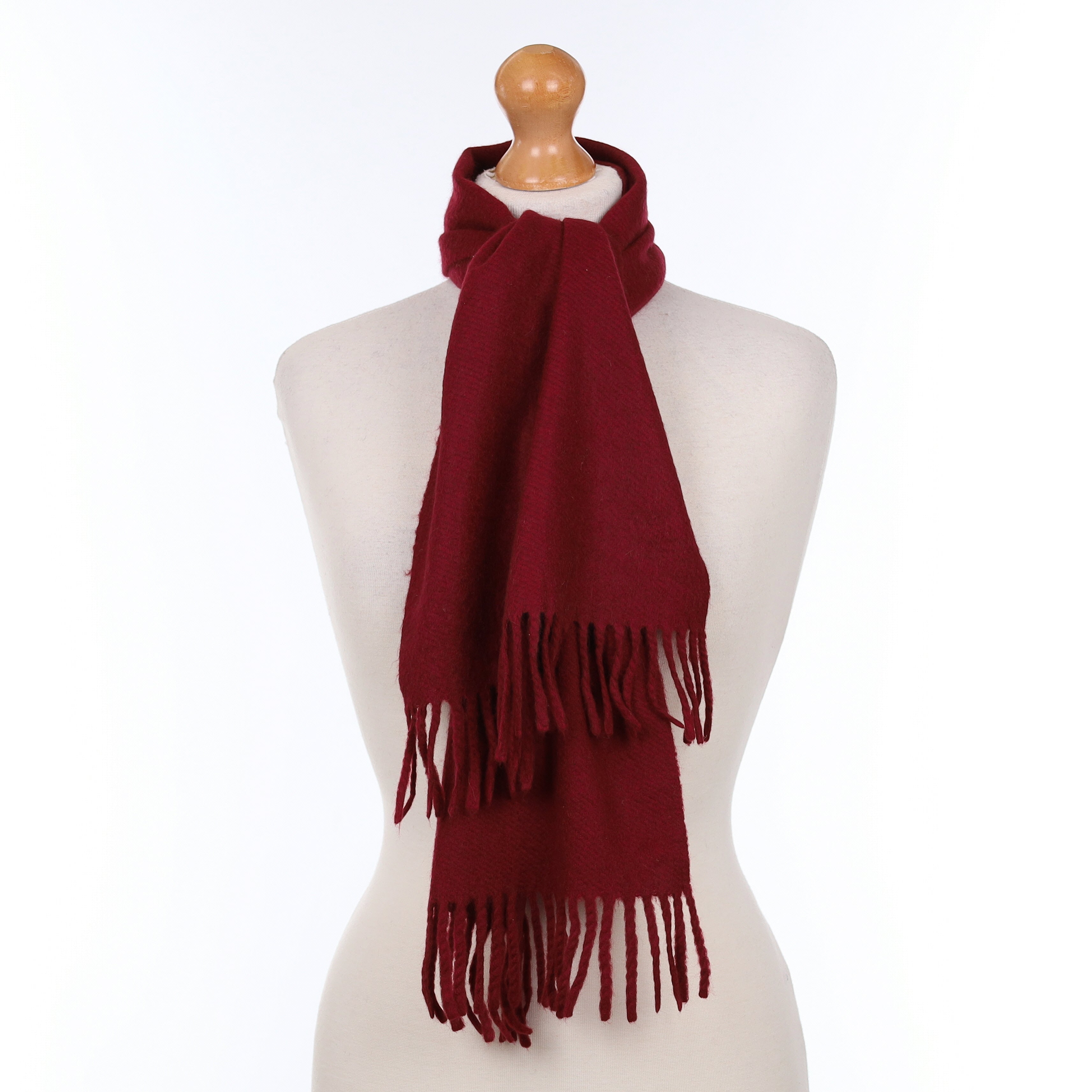 Burgundy Red Cashmere Woven Scarf