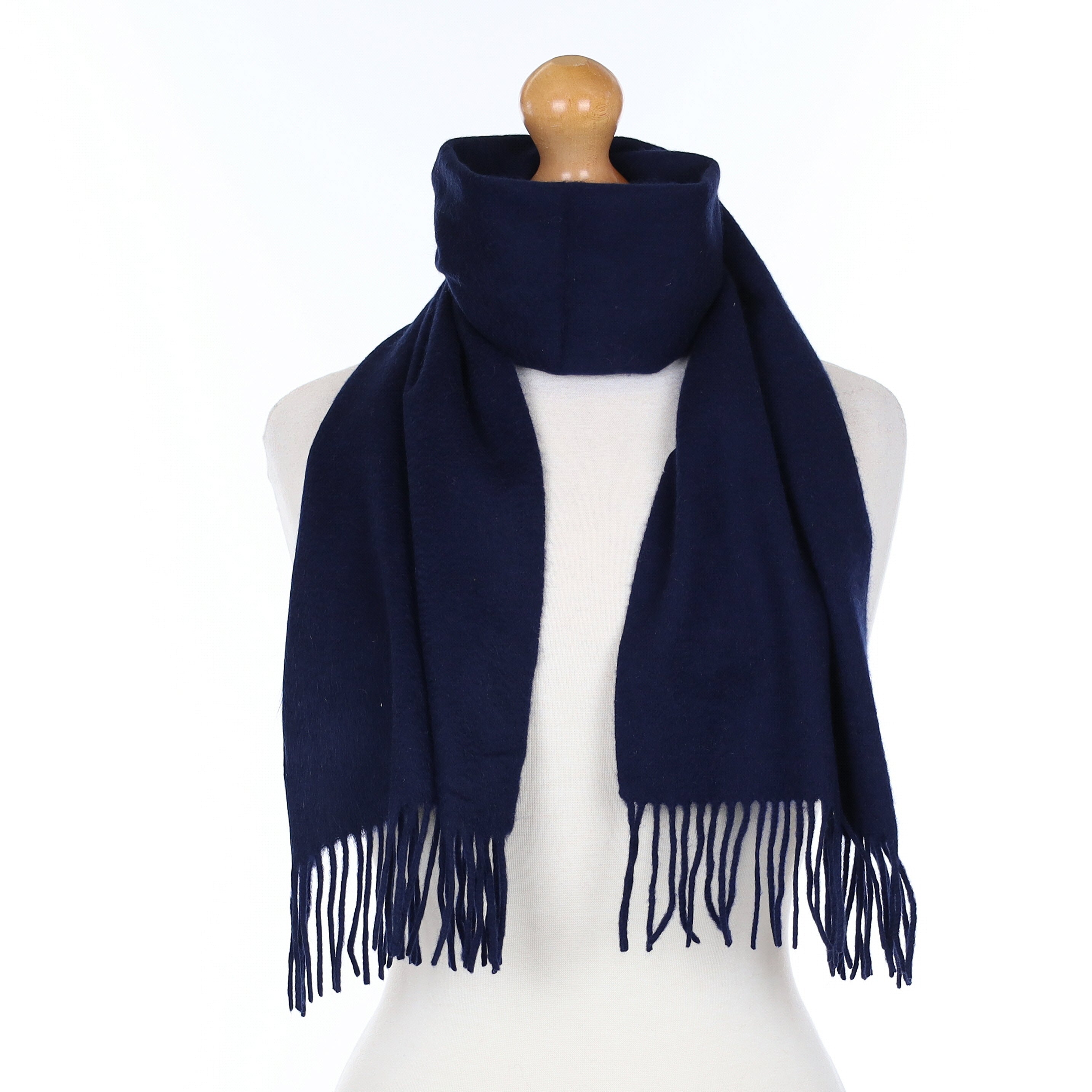 Navy Blue Cashmere Woven Scarf